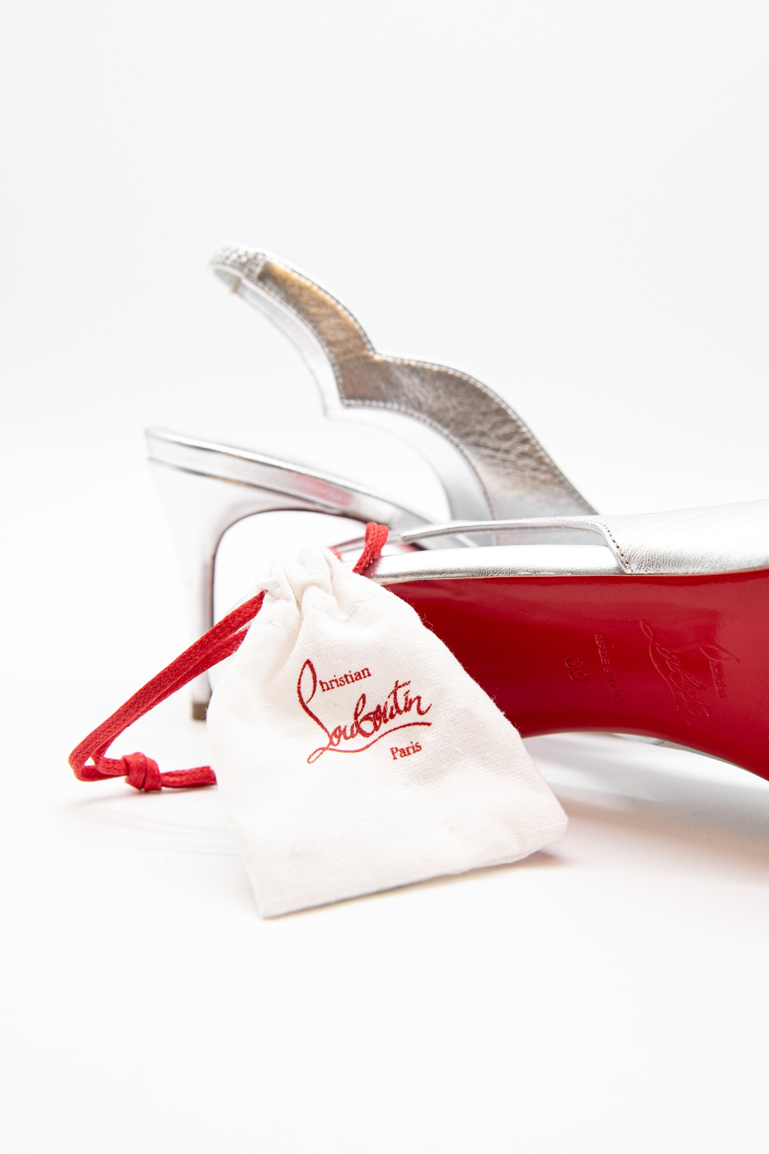 Christian Louboutin Slingback-Pumps in Silber