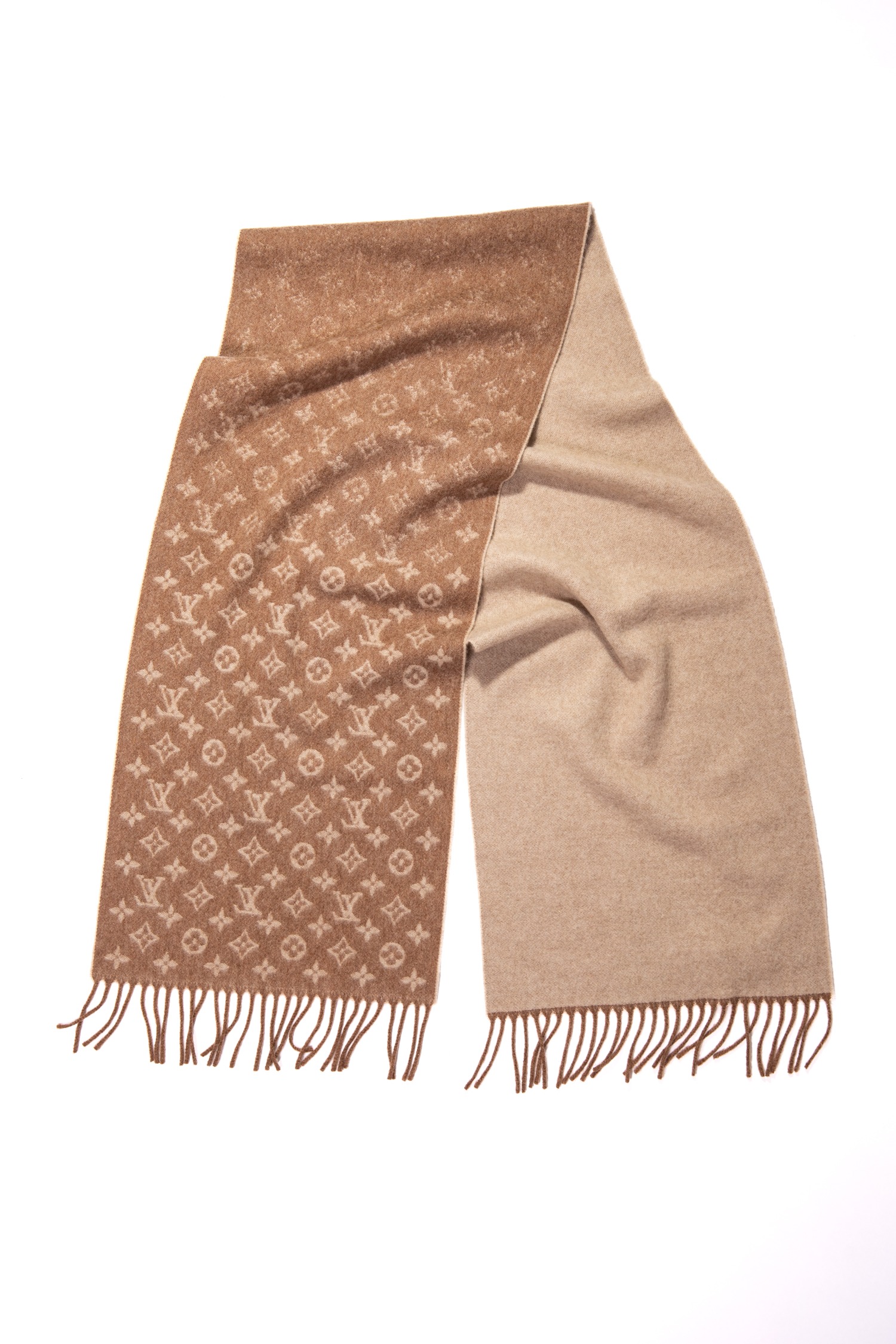 Louis Vuitton Schal mit Monogramm in Hellbraun und Beige