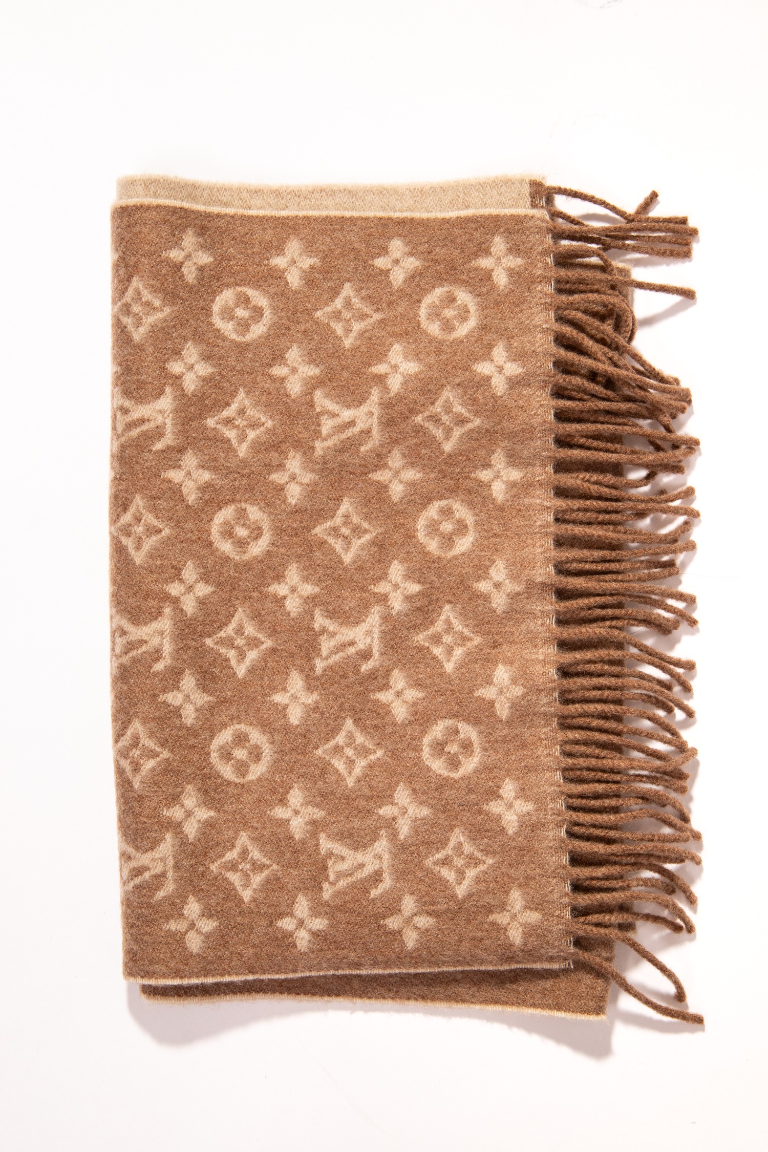 Louis Vuitton Schal mit Monogramm in Hellbraun und Beige