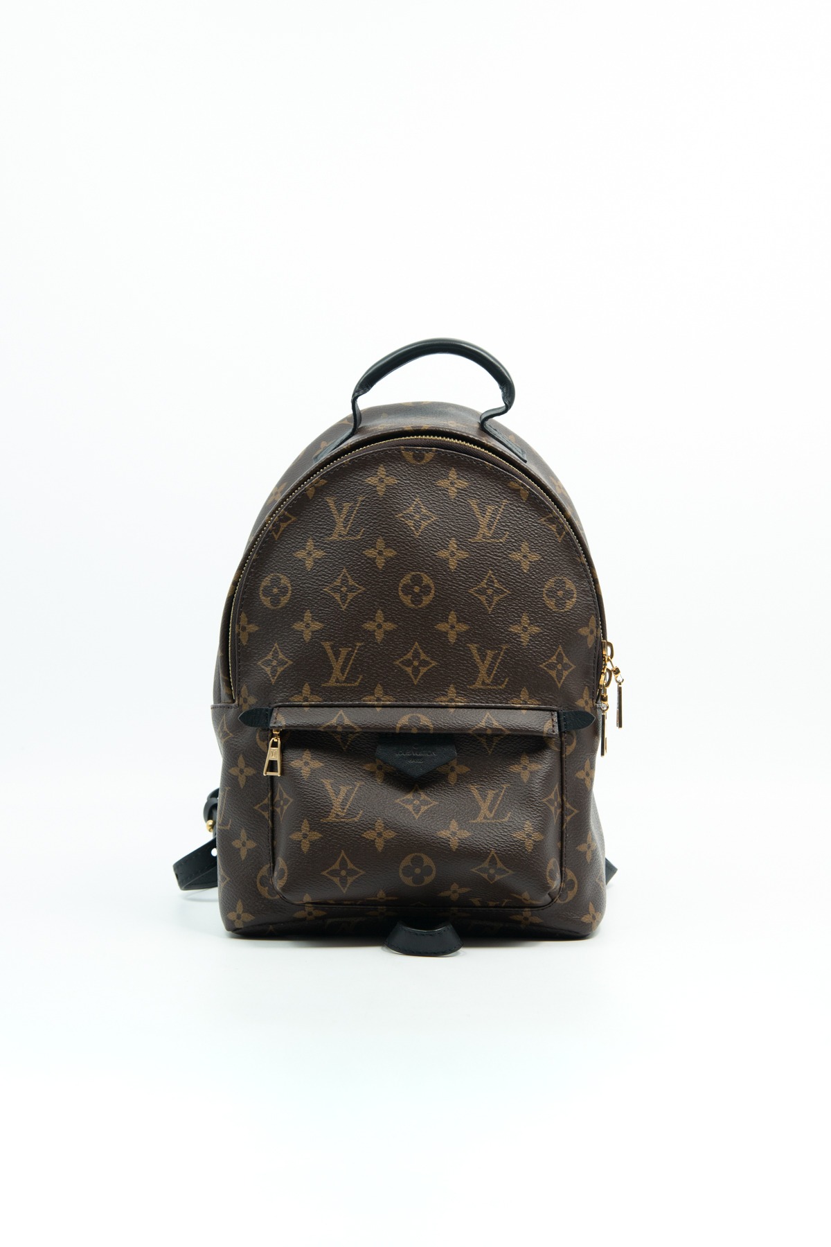 Louis Vuitton "Palm Springs MM" Rucksack in Dunkelbraun, Schwarz und Gold