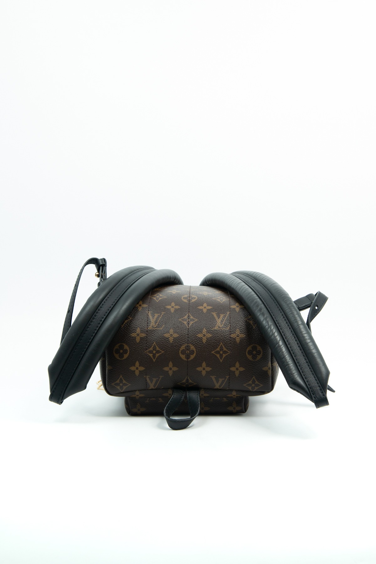 Louis Vuitton "Palm Springs MM" Rucksack in Dunkelbraun, Schwarz und Gold