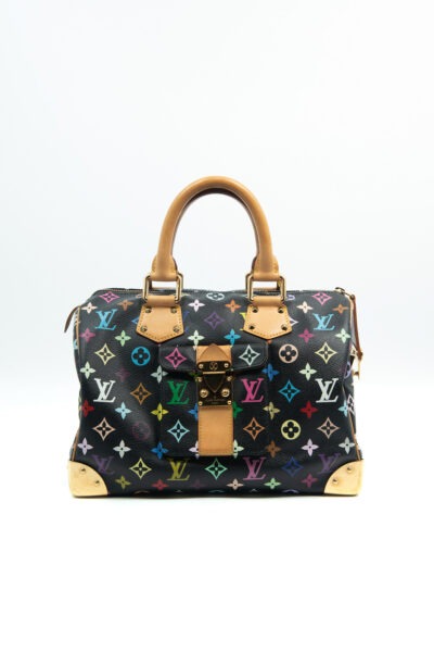 Louis Vuitton x Takashi Murakami Vintage "Speedy 30 Monogram Multicolore" in Schwarz und Bunt