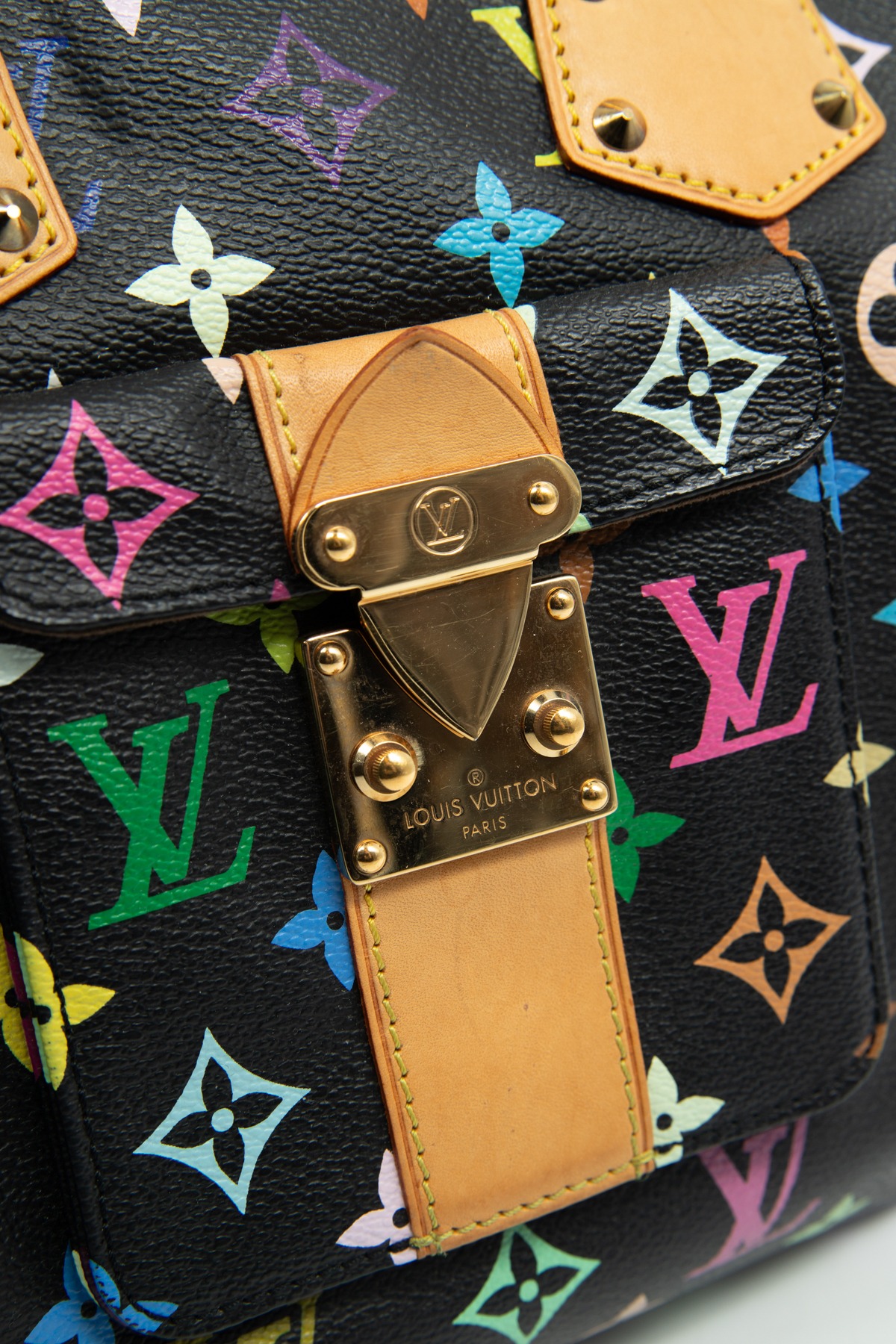 Louis Vuitton x Takashi Murakami Vintage "Speedy 30 Monogram Multicolore" in Schwarz und Bunt