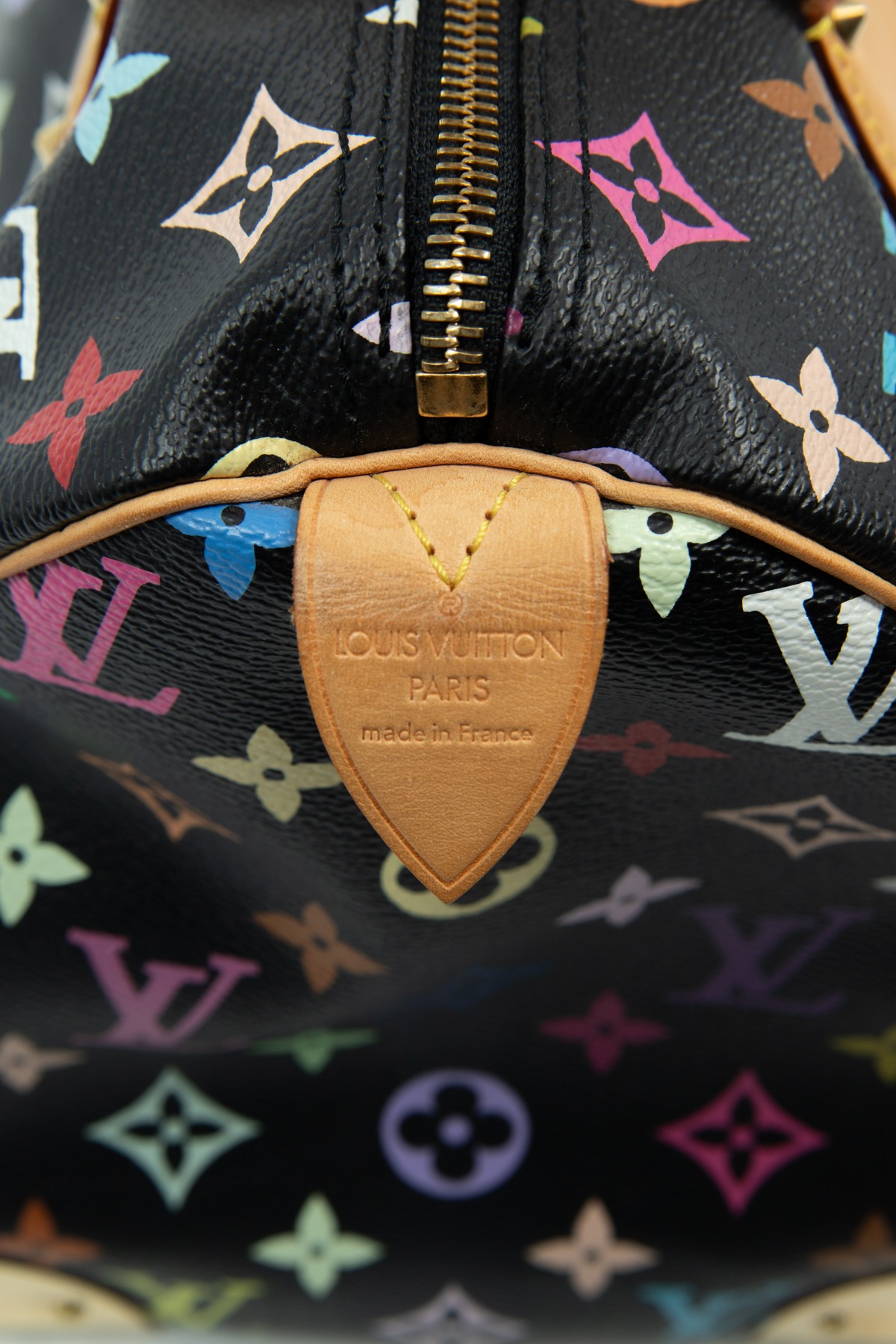 Louis Vuitton x Takashi Murakami Vintage "Speedy 30 Monogram Multicolore" in Schwarz und Bunt