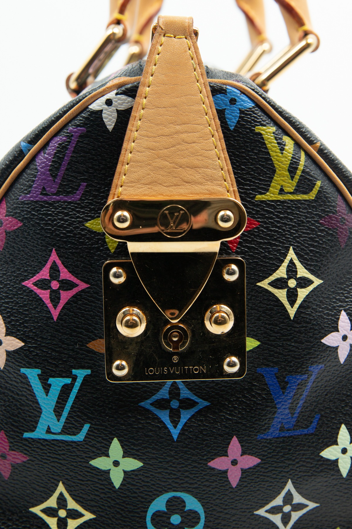 Louis Vuitton x Takashi Murakami Vintage "Speedy 30 Monogram Multicolore" in Schwarz und Bunt