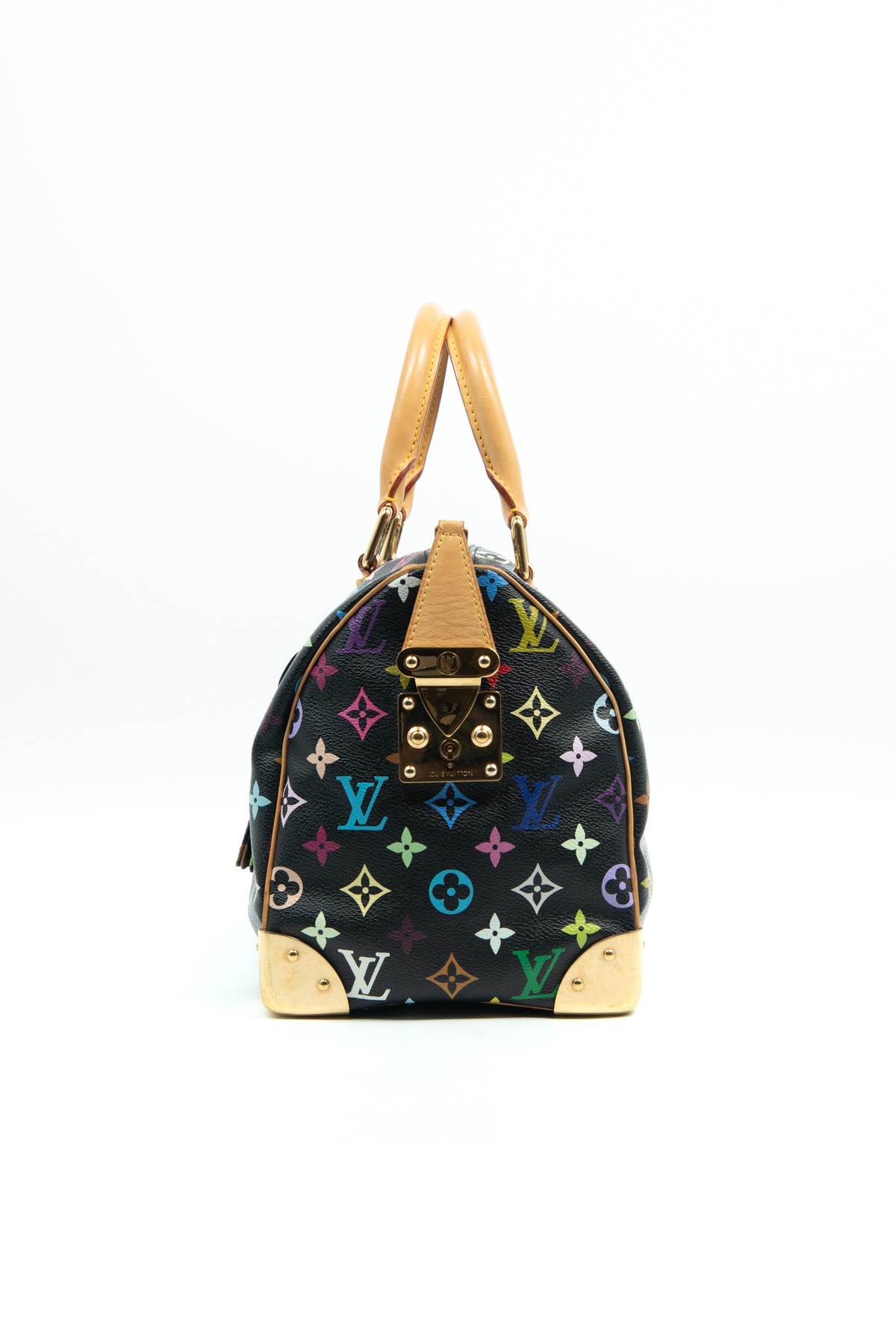 Louis Vuitton x Takashi Murakami Vintage "Speedy 30 Monogram Multicolore" in Schwarz und Bunt