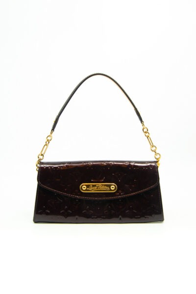 Louis Vuitton "Monogramm Vernis Sunset Boulevard" Handtasche in Bordeaux