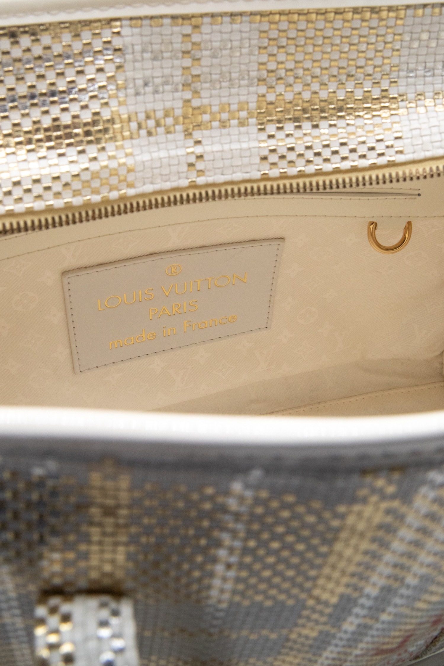 Louis Vuitton "Barbes" Shopper in Ecru und Gold