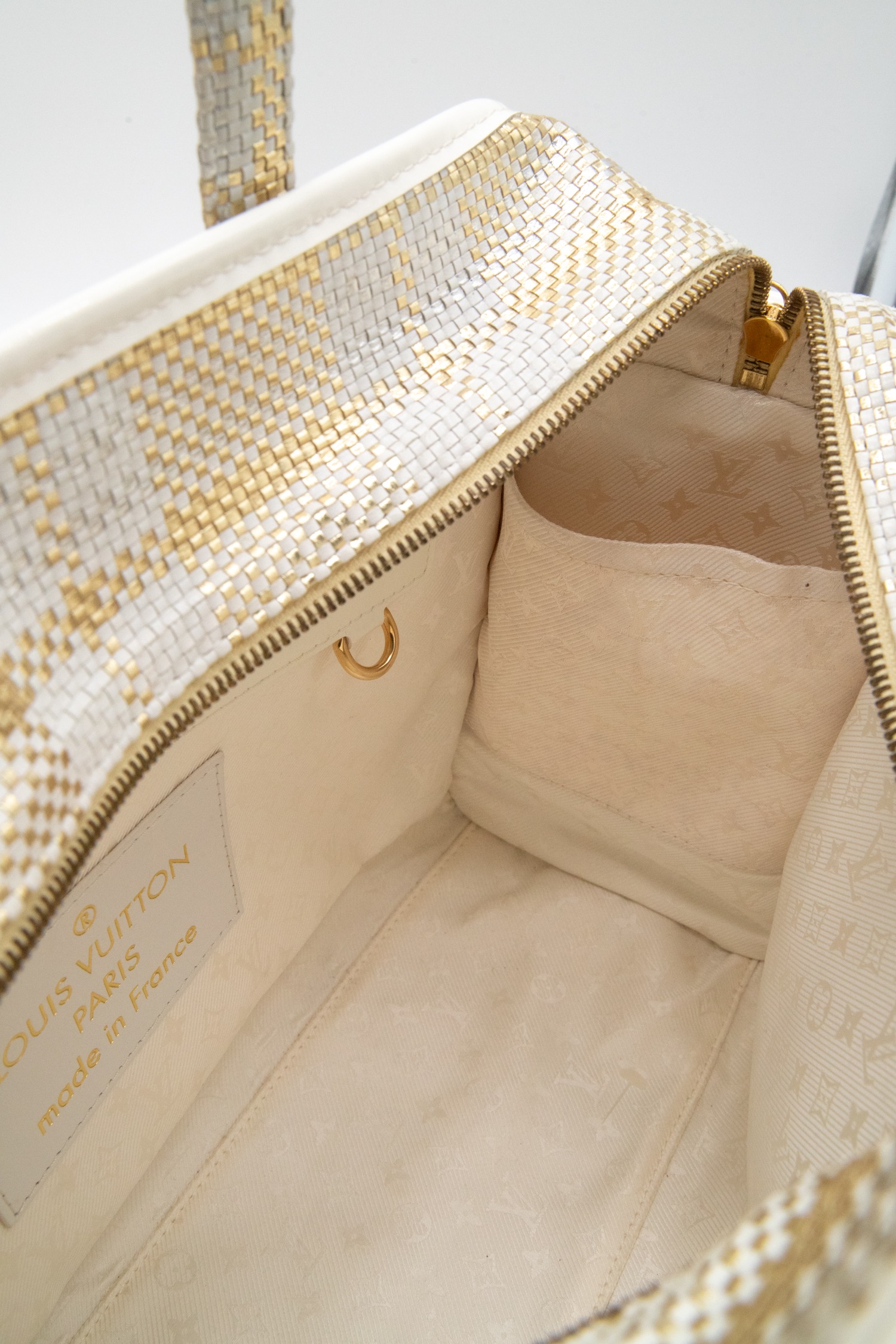 Louis Vuitton "Barbes" Shopper in Ecru und Gold