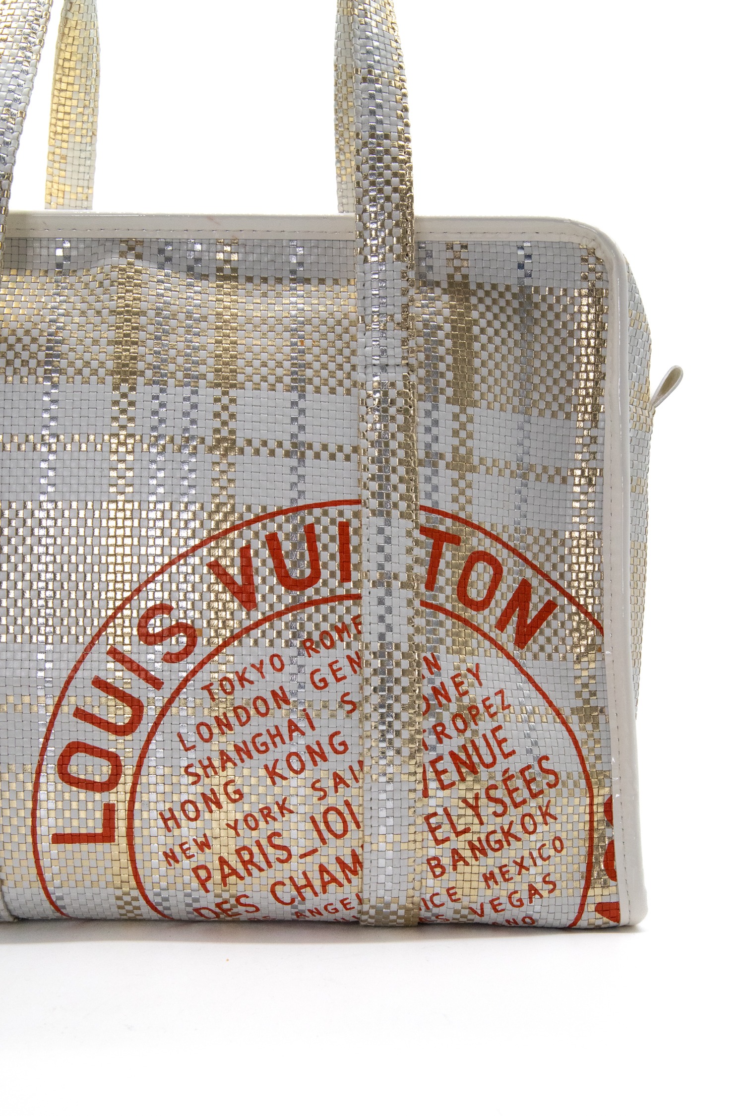 Louis Vuitton "Barbes" Shopper in Ecru und Gold
