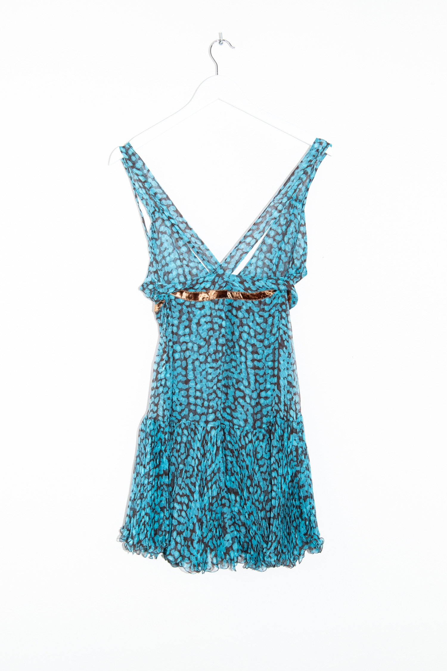 Louis Vuitton Minkleid mit Muster in Blau und Braun