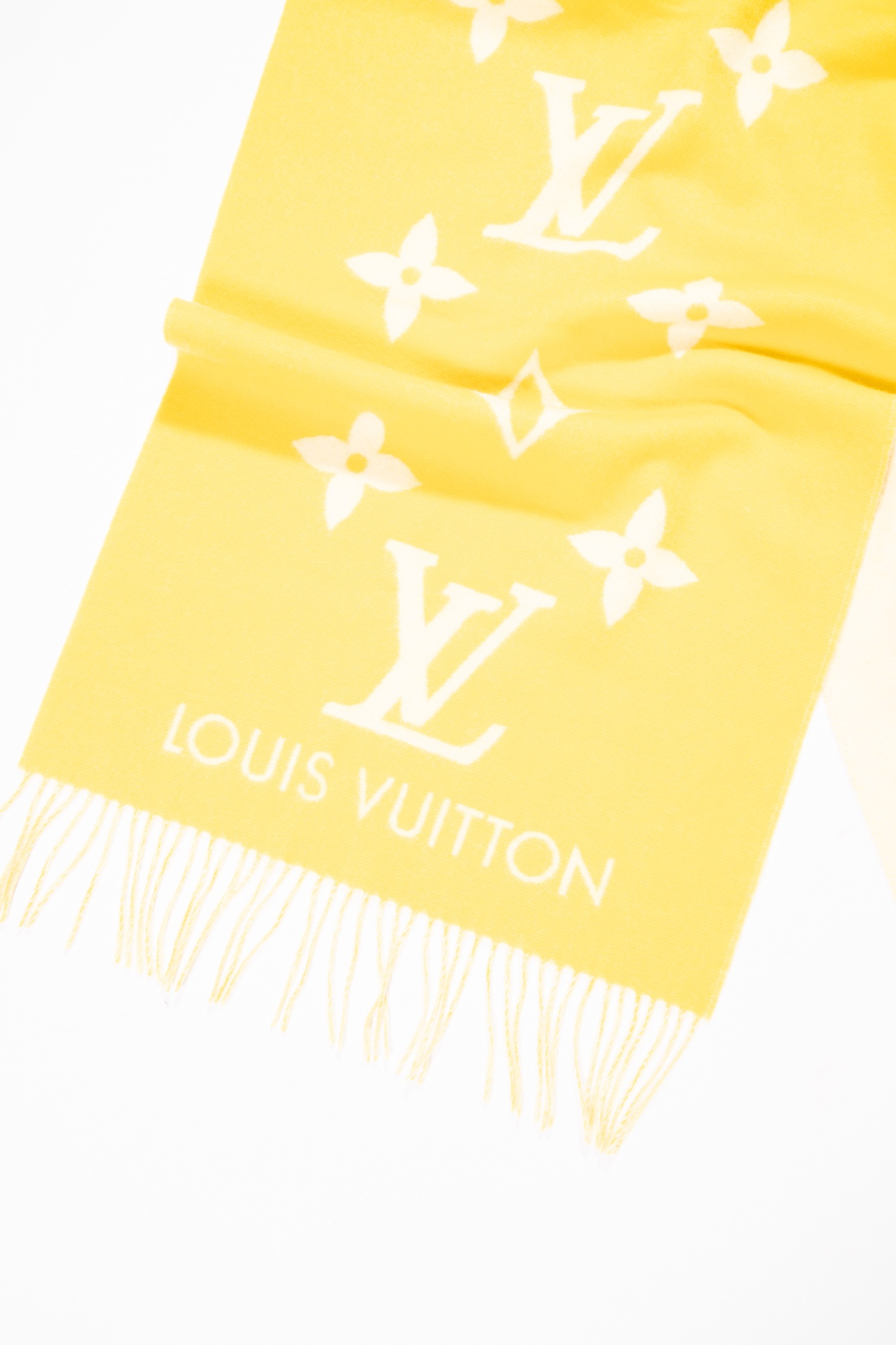 Louis Vuitton "Reykjavik" Schal aus Kaschmir in Gelb