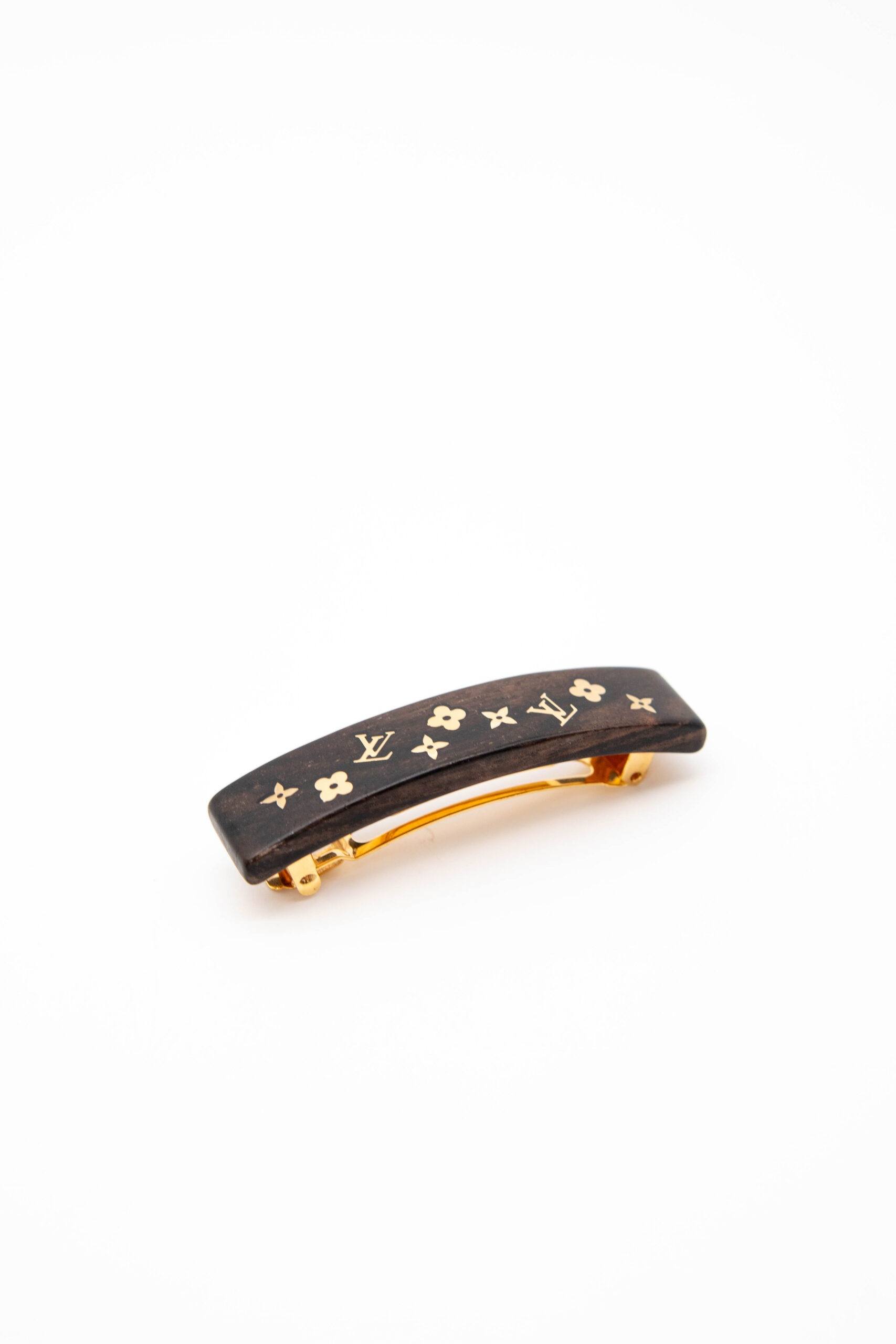 Louis Vuitton Haarspange mit Monogramm in Dunkelbraun und Gold
