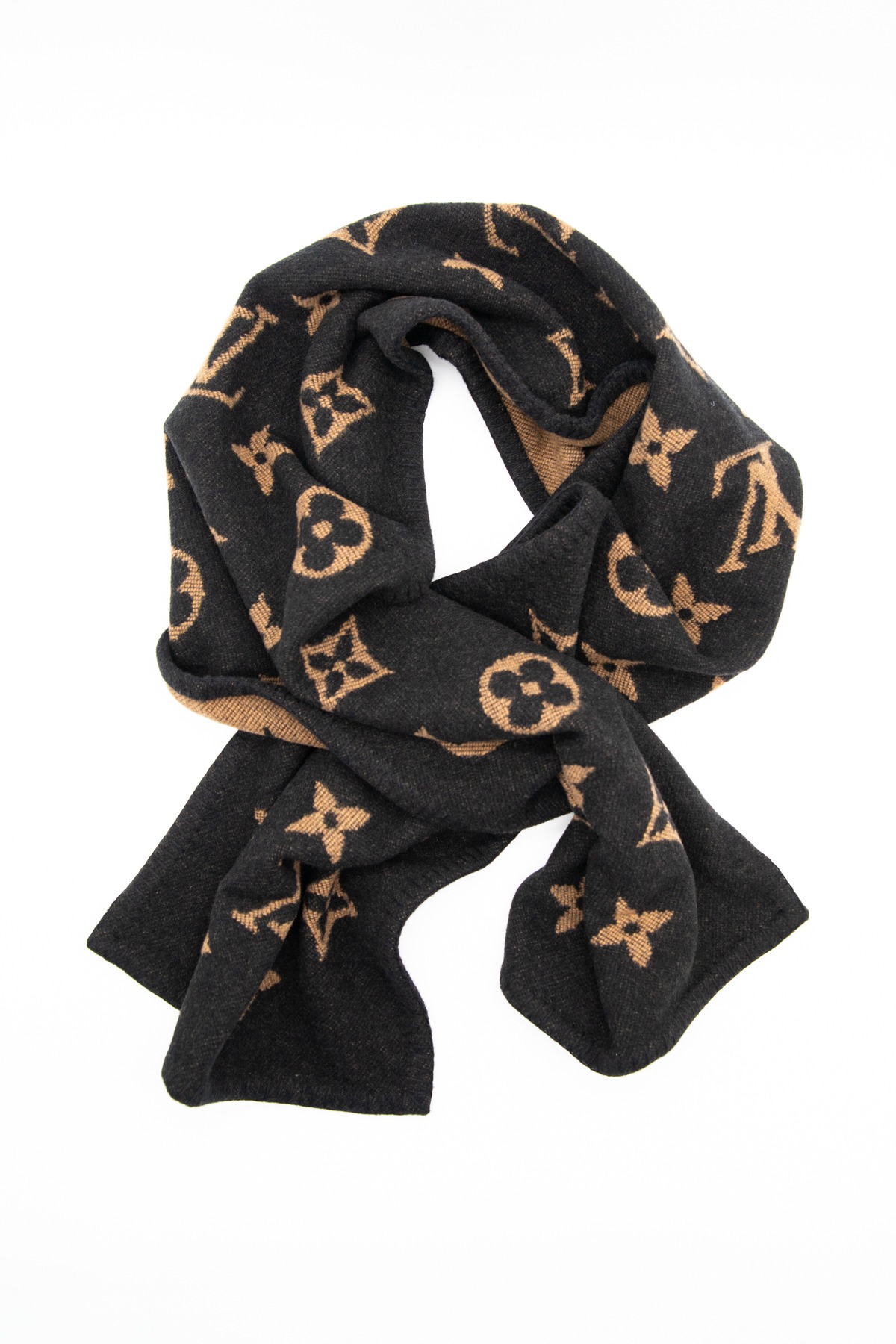Louis Vuitton Schal mit Monogramm in Braun und Schwarz