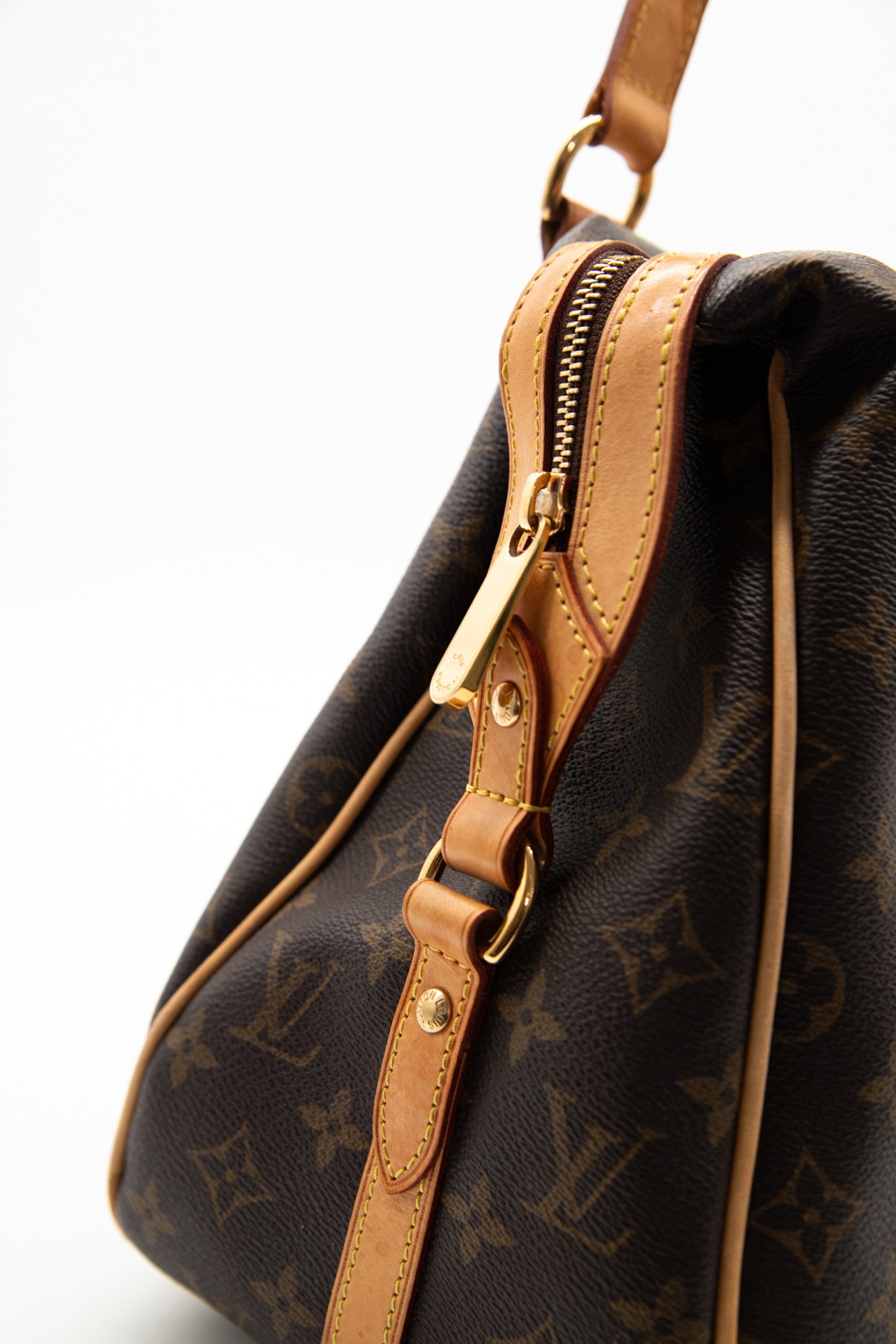 Louis Vuitton "Stresa GM" Handtasche in Dunkelbraun und Ocker