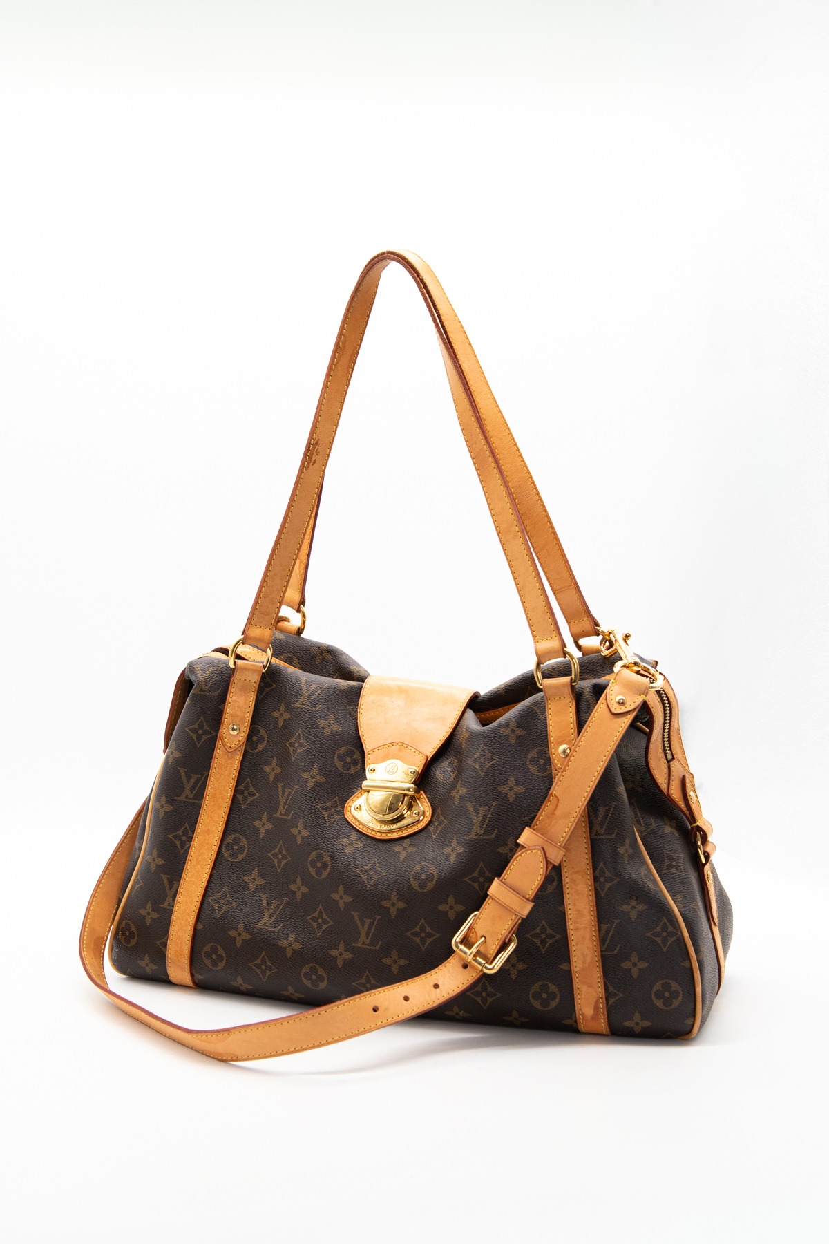 Louis Vuitton "Stresa GM" Handtasche in Dunkelbraun und Ocker