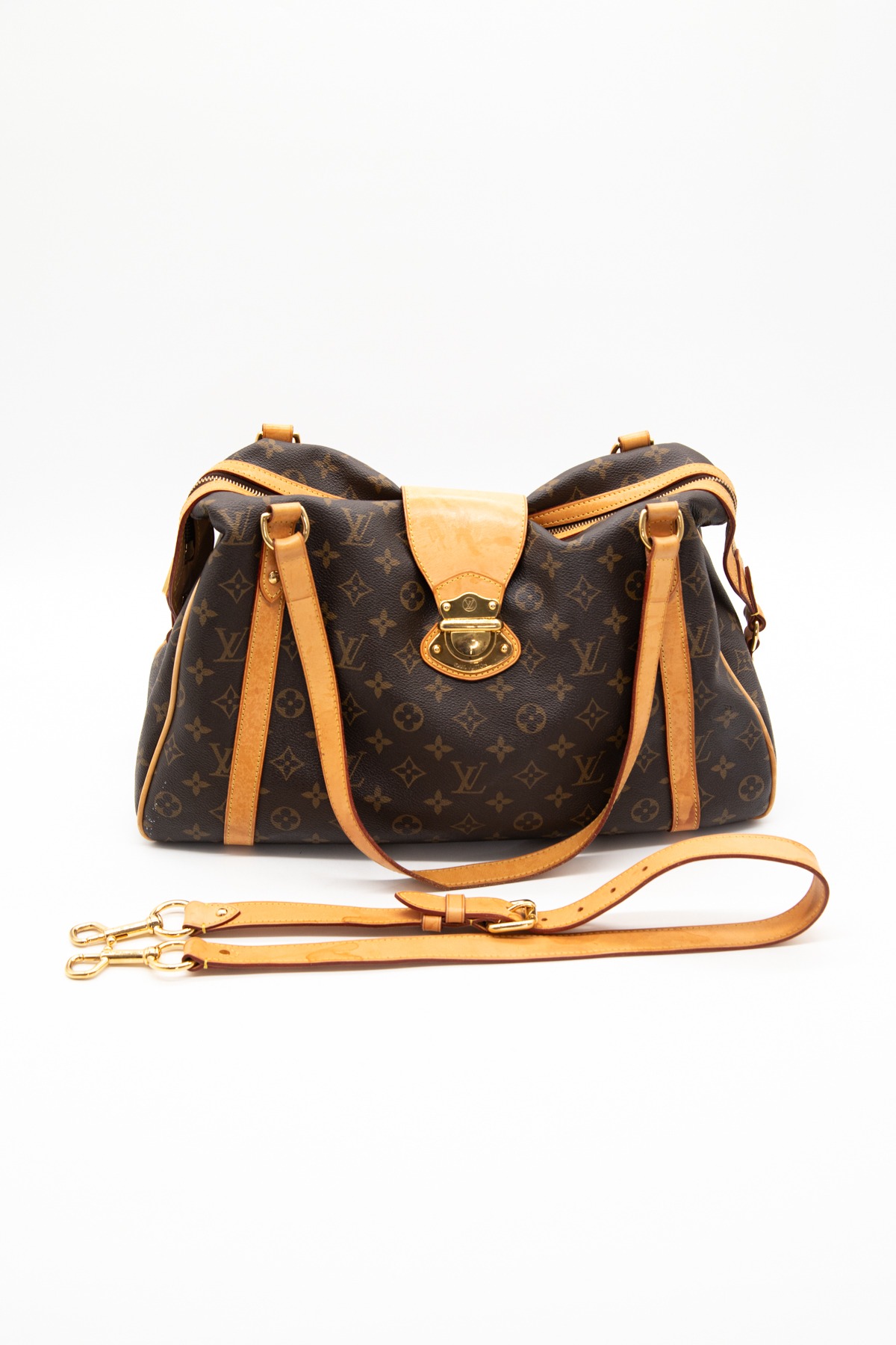 Louis Vuitton "Stresa GM" Handtasche in Dunkelbraun und Ocker