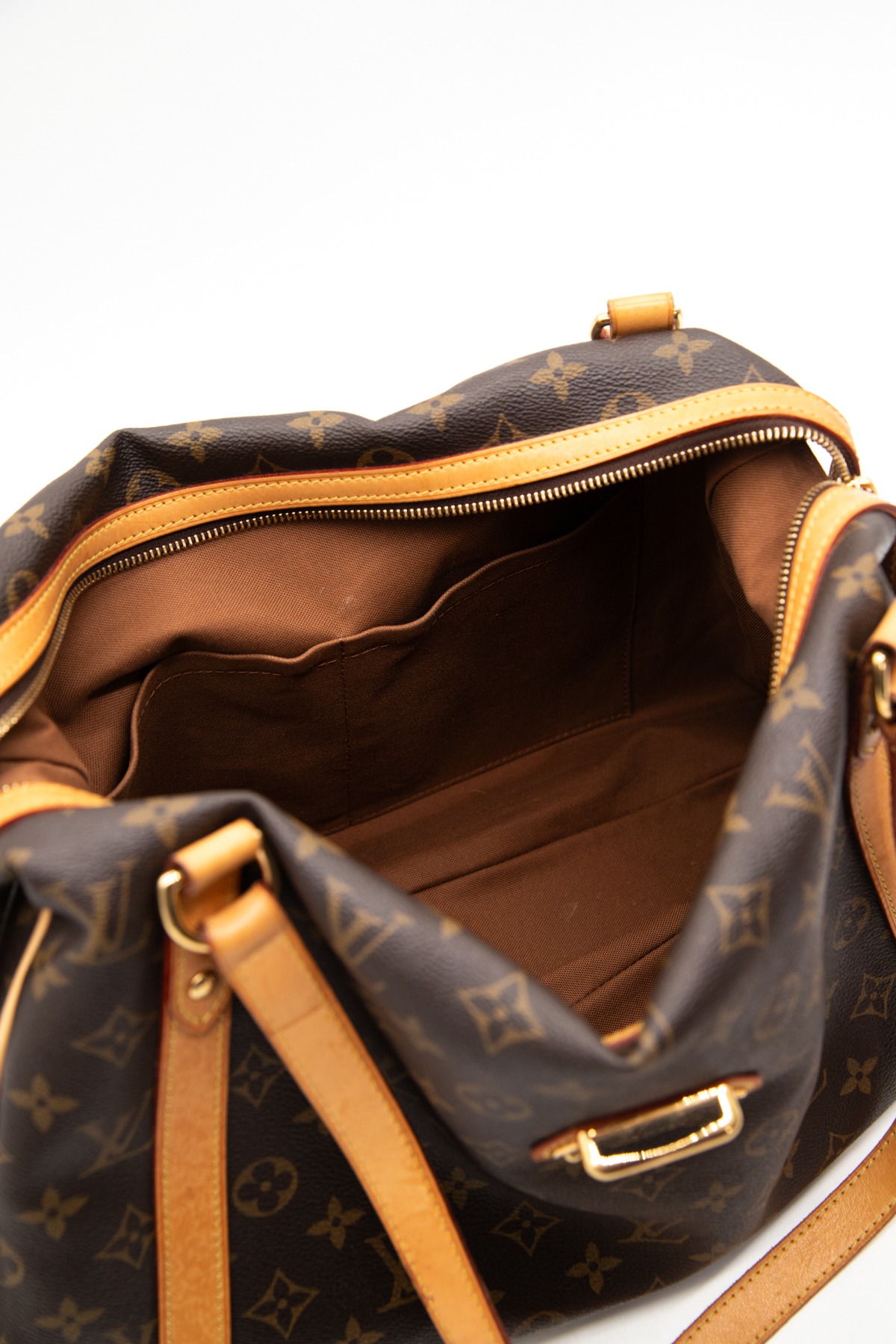 Louis Vuitton "Stresa GM" Handtasche in Dunkelbraun und Ocker