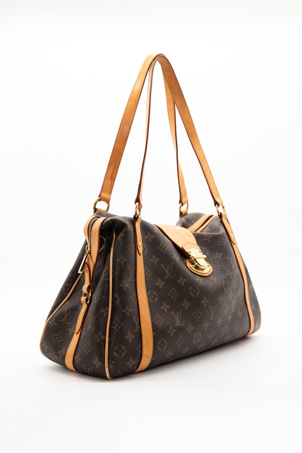 Louis Vuitton "Stresa GM" Handtasche in Dunkelbraun und Ocker
