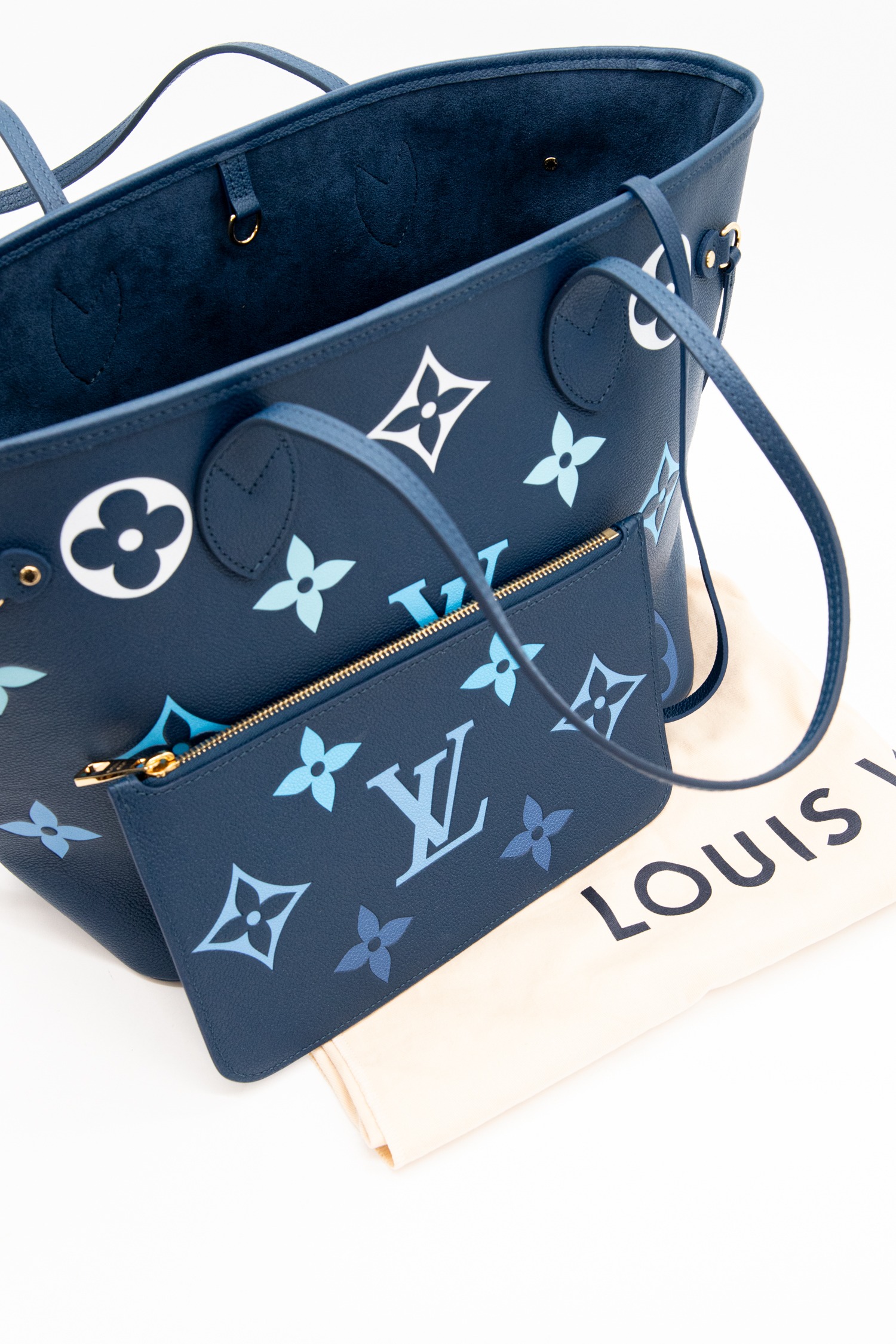 Louis Vuitton "Gradient Blue Neverfull" Shopper in Blau