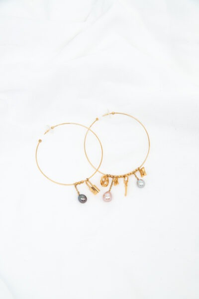Louis Vuitton Creolen mit Monogramm Charms 750 Karat Gold