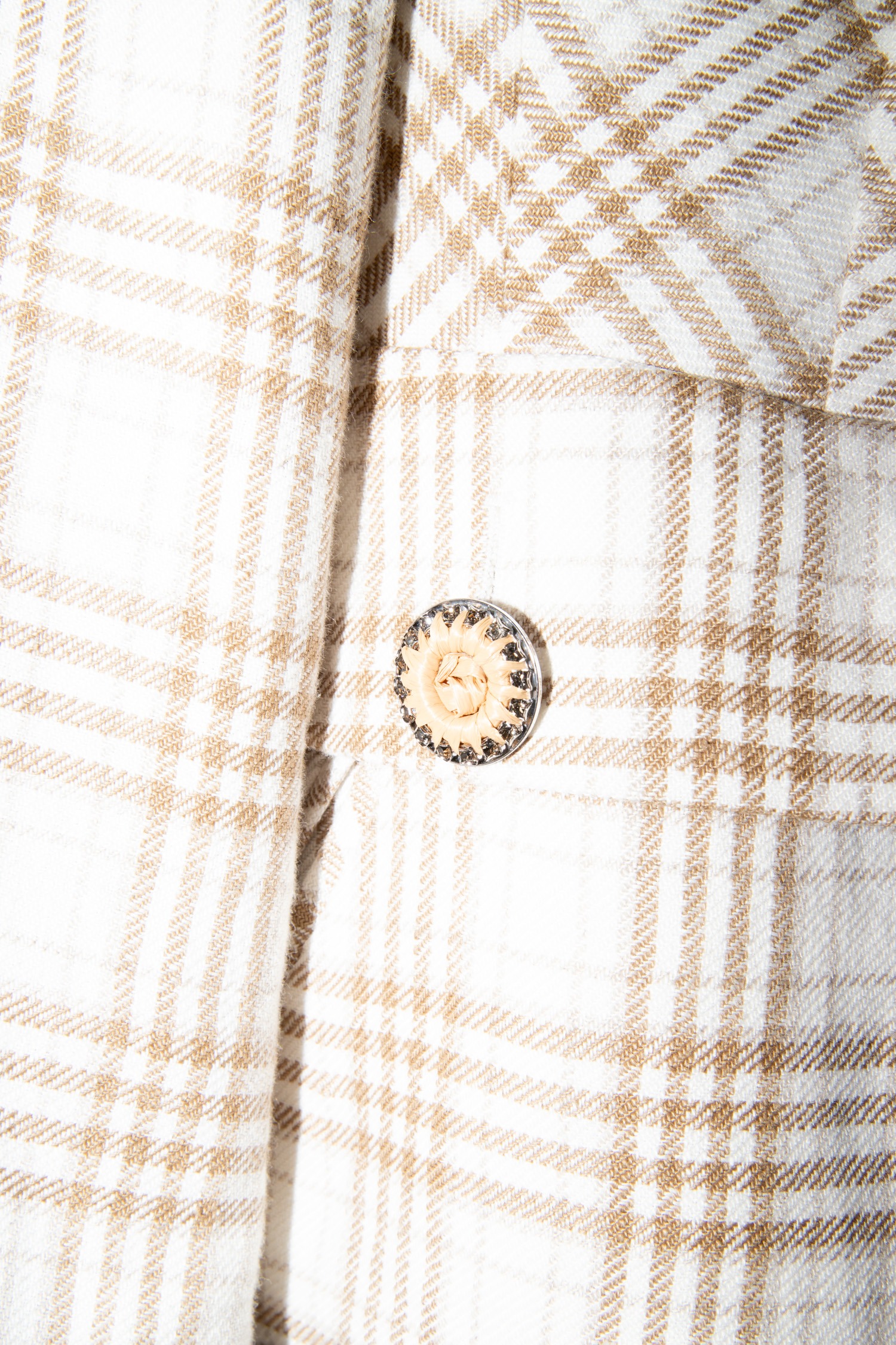 Maison Common Blazer mit Karomuster in Ecru und Beige