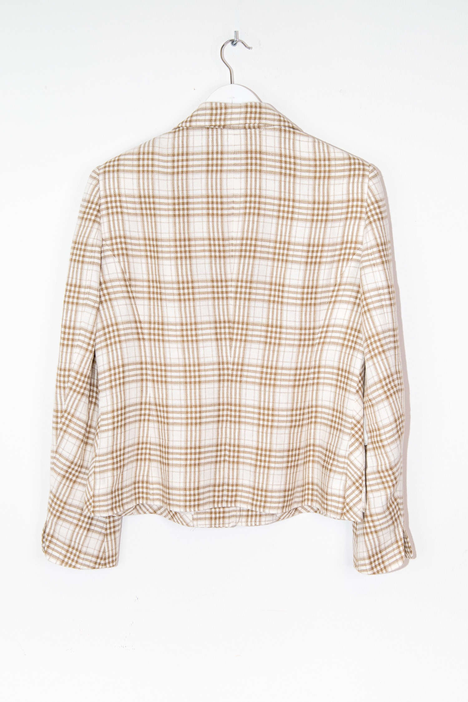Maison Common Blazer mit Karomuster in Ecru und Beige