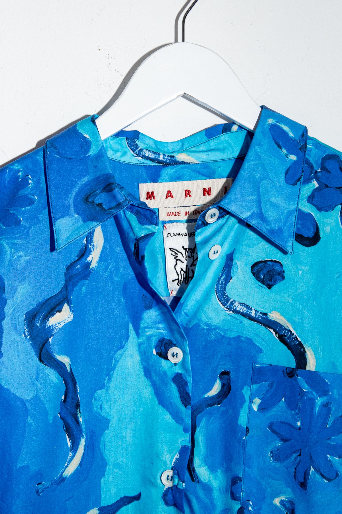Marni Hemdbluse mit Muster in Blau und Türkis