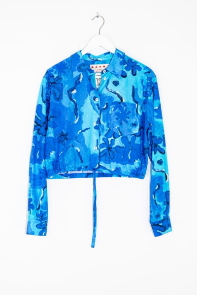 Marni Hemdbluse mit Muster in Blau und Türkis
