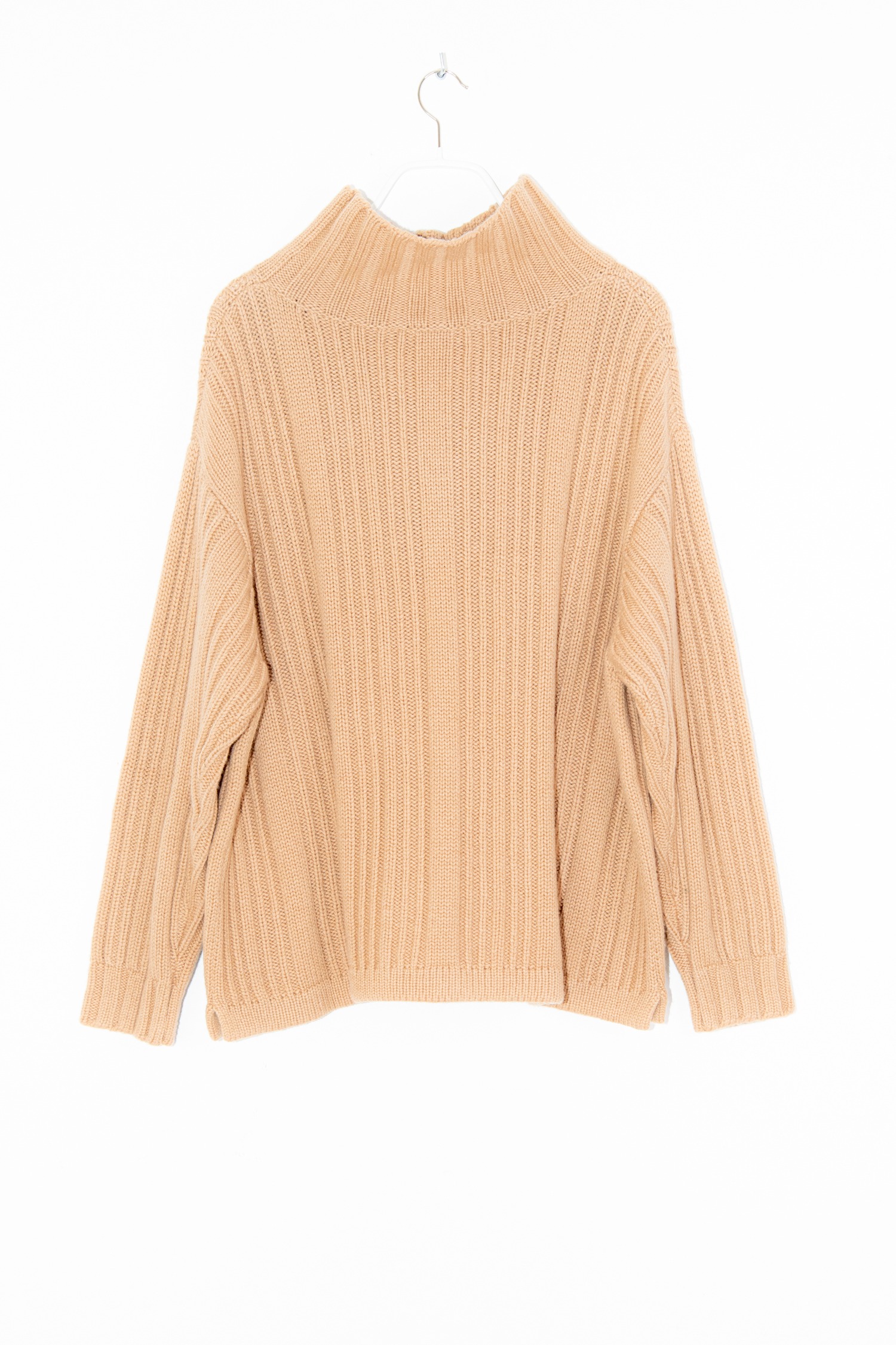 Max Mara Strickpullover mit Stehkragen in Camel