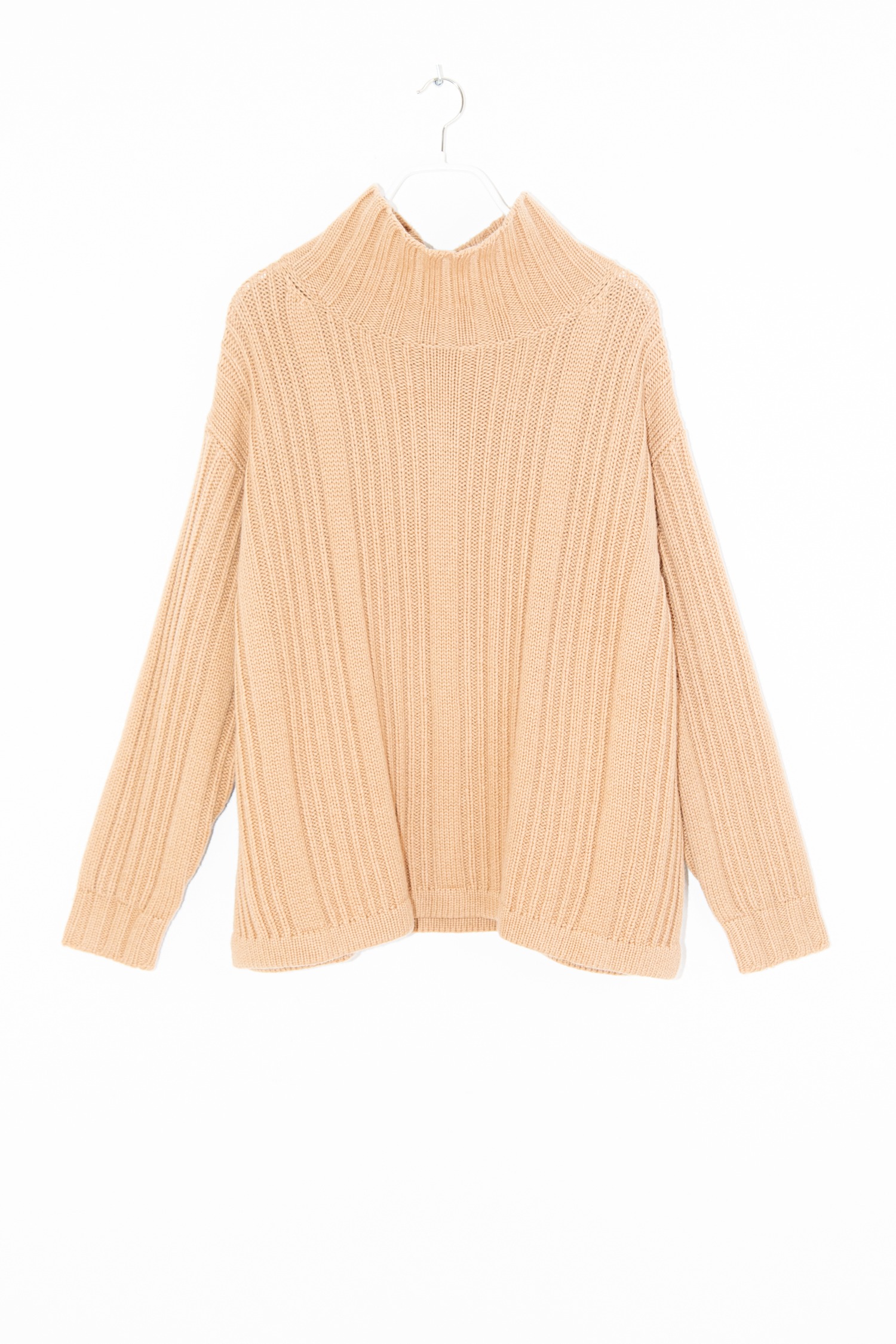 Max Mara Strickpullover mit Stehkragen in Camel