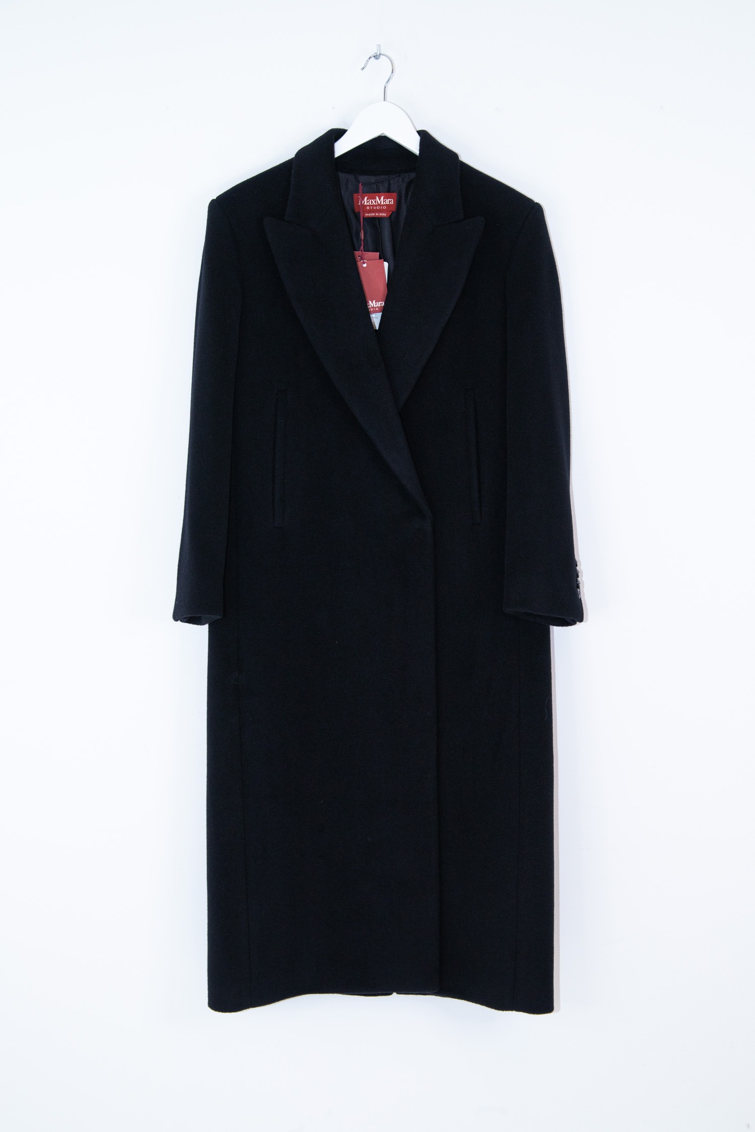 Max Mara Studio "Estremo" langer Mantel in Schwarz