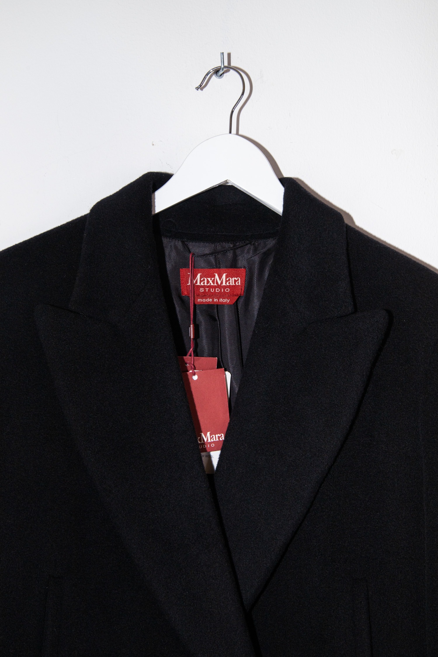Max Mara Studio "Estremo" langer Mantel in Schwarz