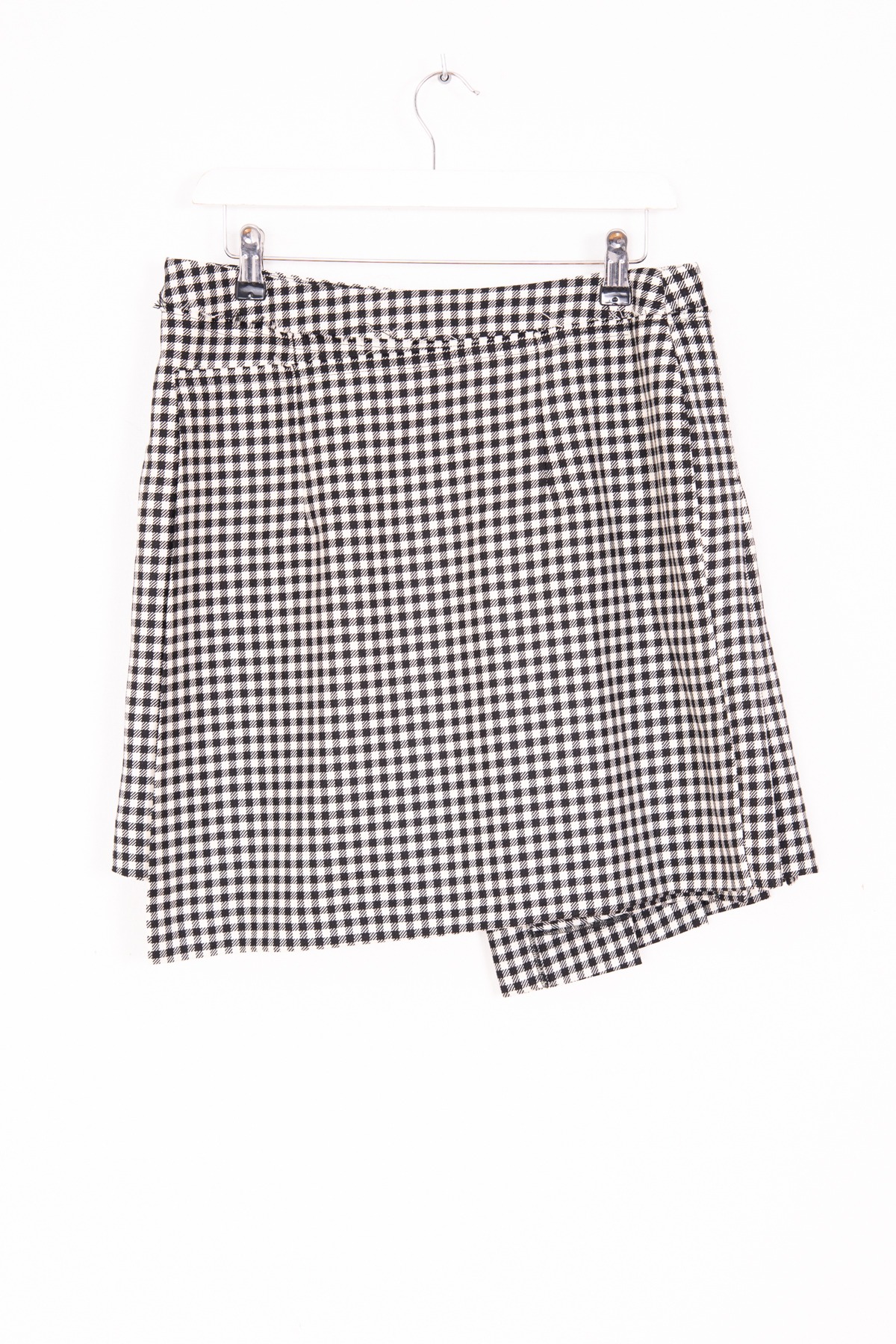 McQ by Alexander McQueen Wickelrock im Houndstooth Muster in Schwarz und Weiß