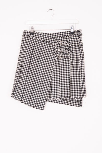 McQ by Alexander McQueen Wickelrock im Houndstooth Muster in Schwarz und Weiß