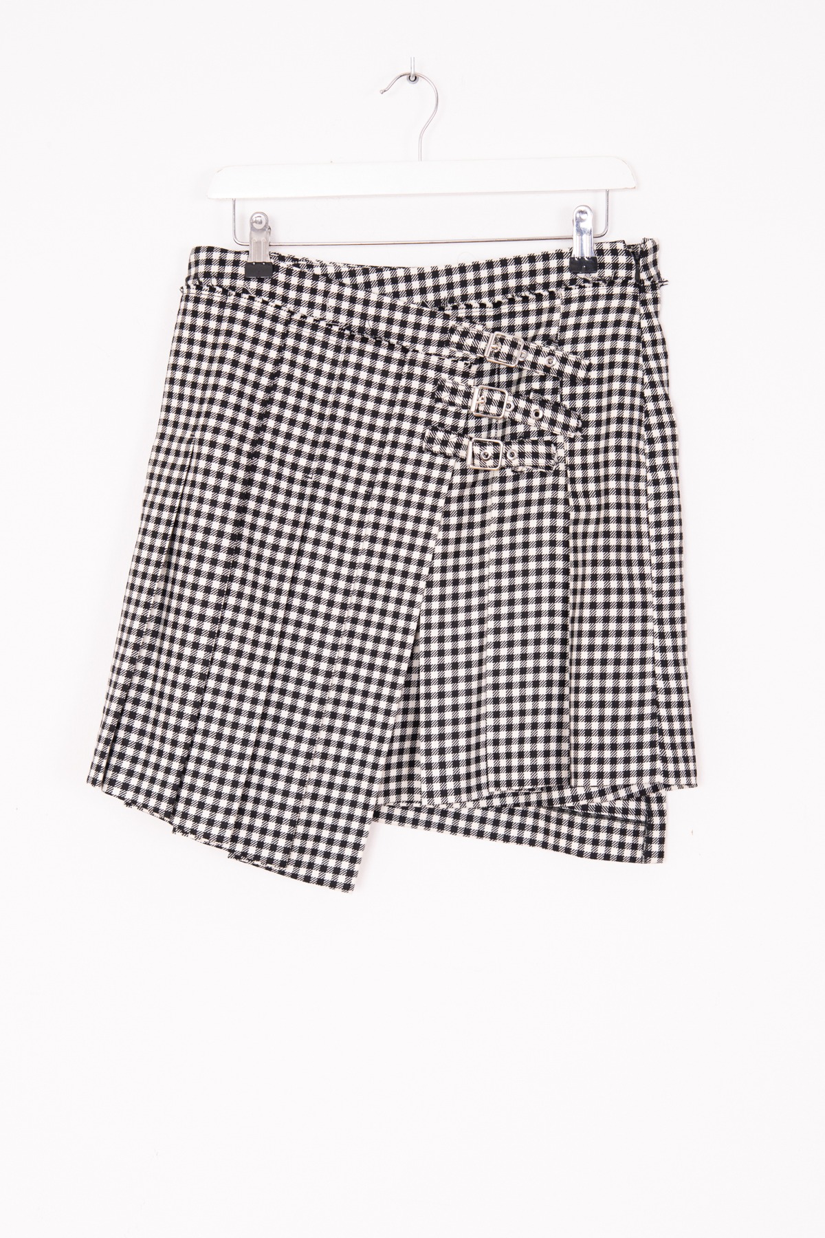 McQ by Alexander McQueen Wickelrock im Houndstooth Muster in Schwarz und Weiß