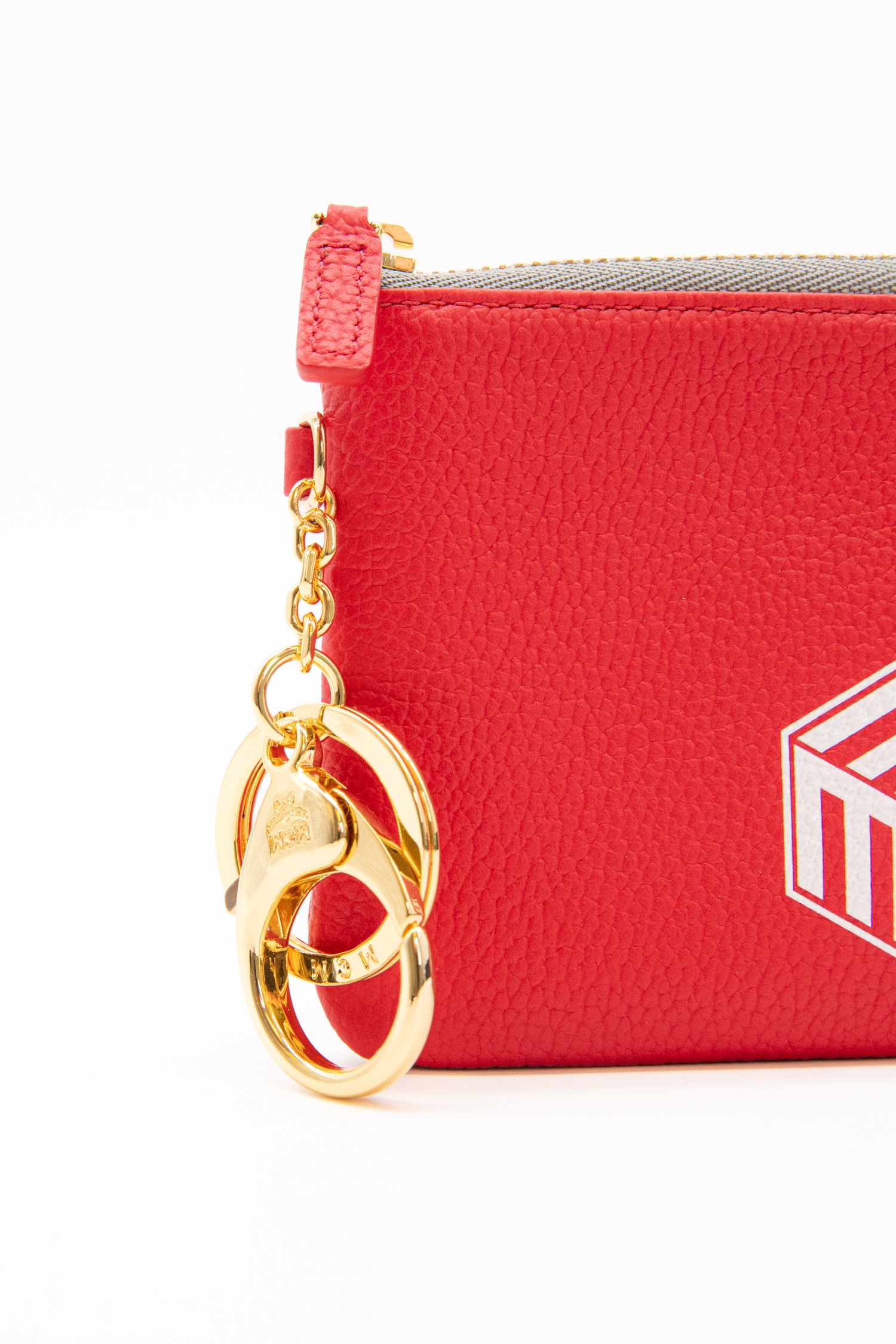 MCM Kartenetui mit Münzfach in Rot, Silber und Gold