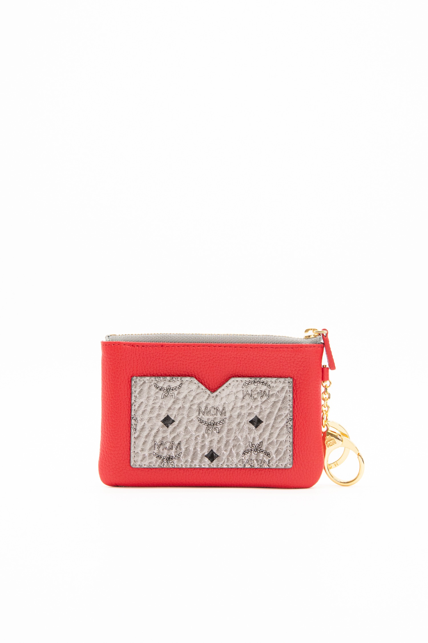 MCM Kartenetui mit Münzfach in Rot, Silber und Gold