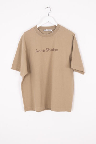 Acne Studios Logo T-shirt mit Nieten in Khaki