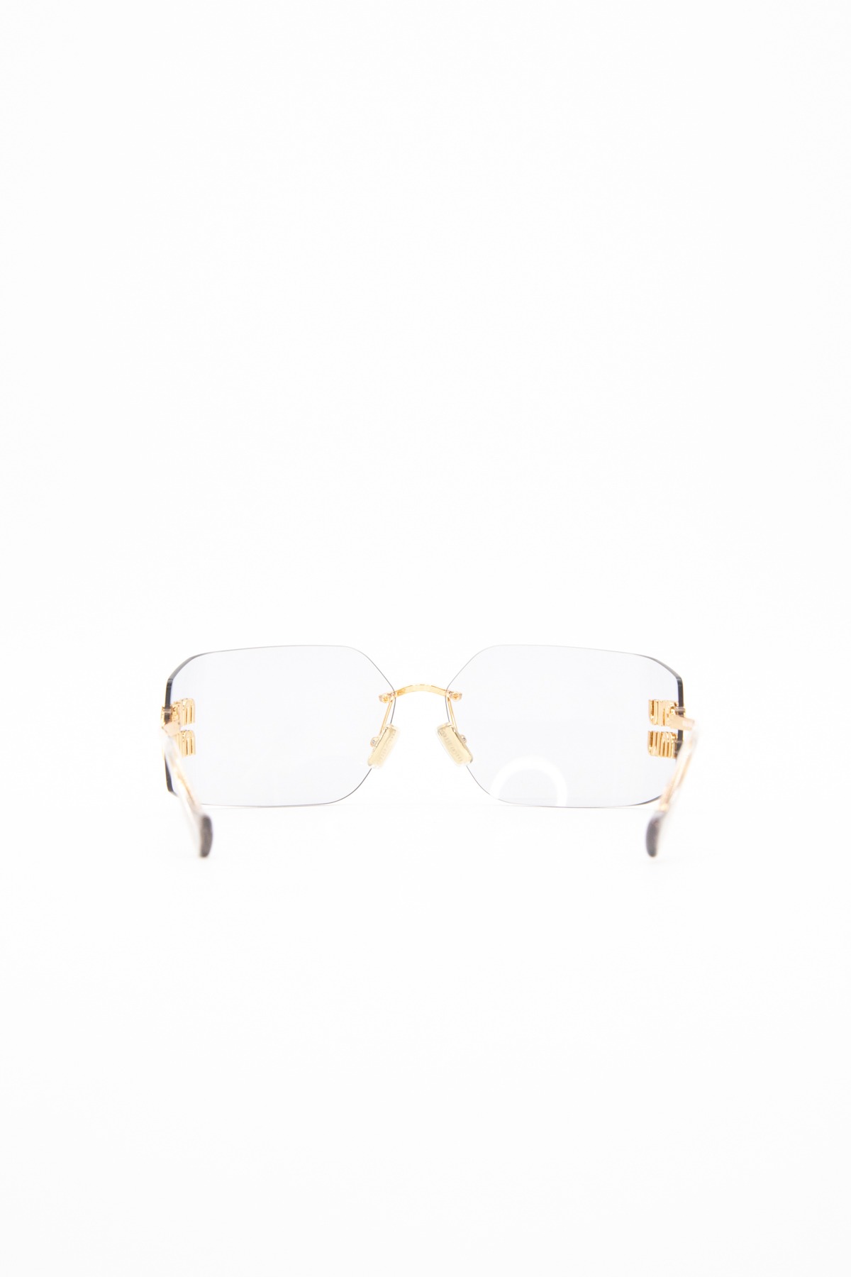 Miu Miu "Aube" Sonnenbrille in Gold und Transparent