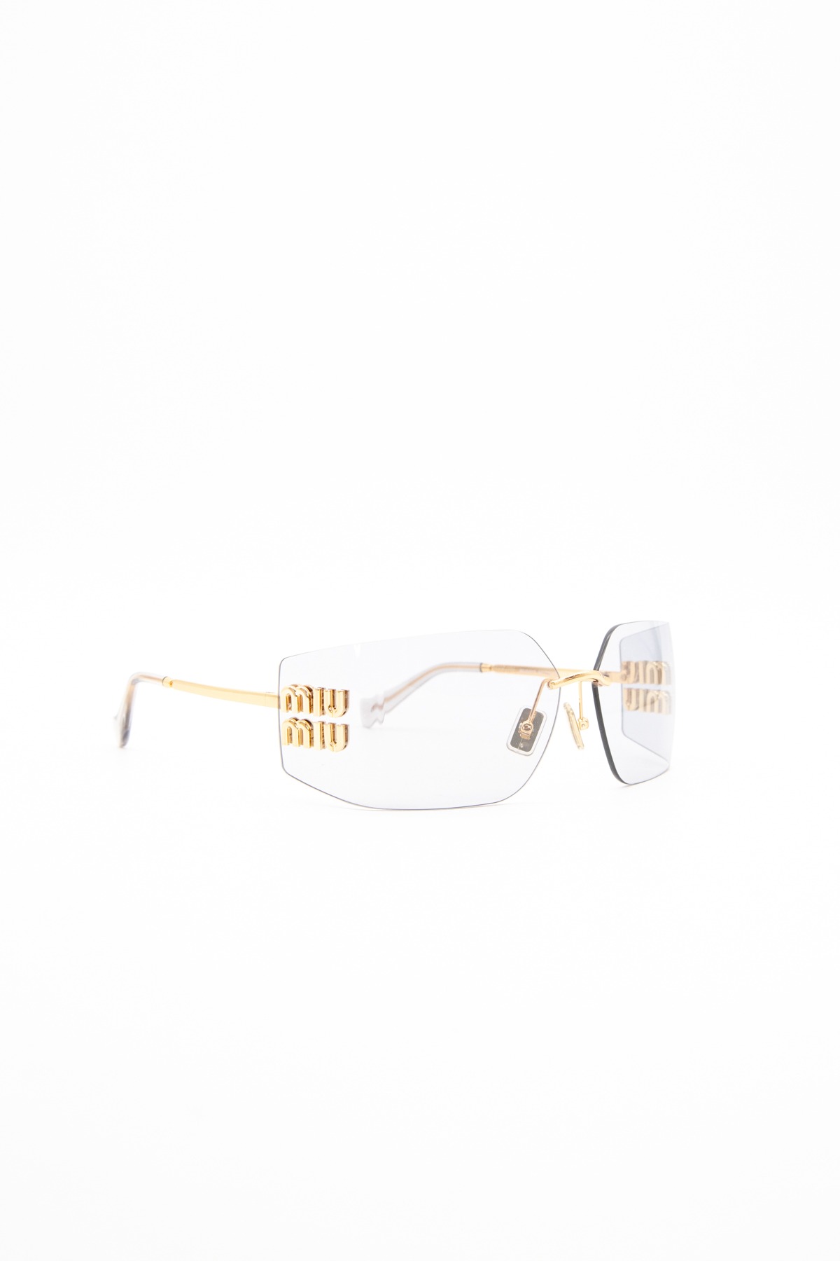 Miu Miu "Aube" Sonnenbrille in Gold und Transparent
