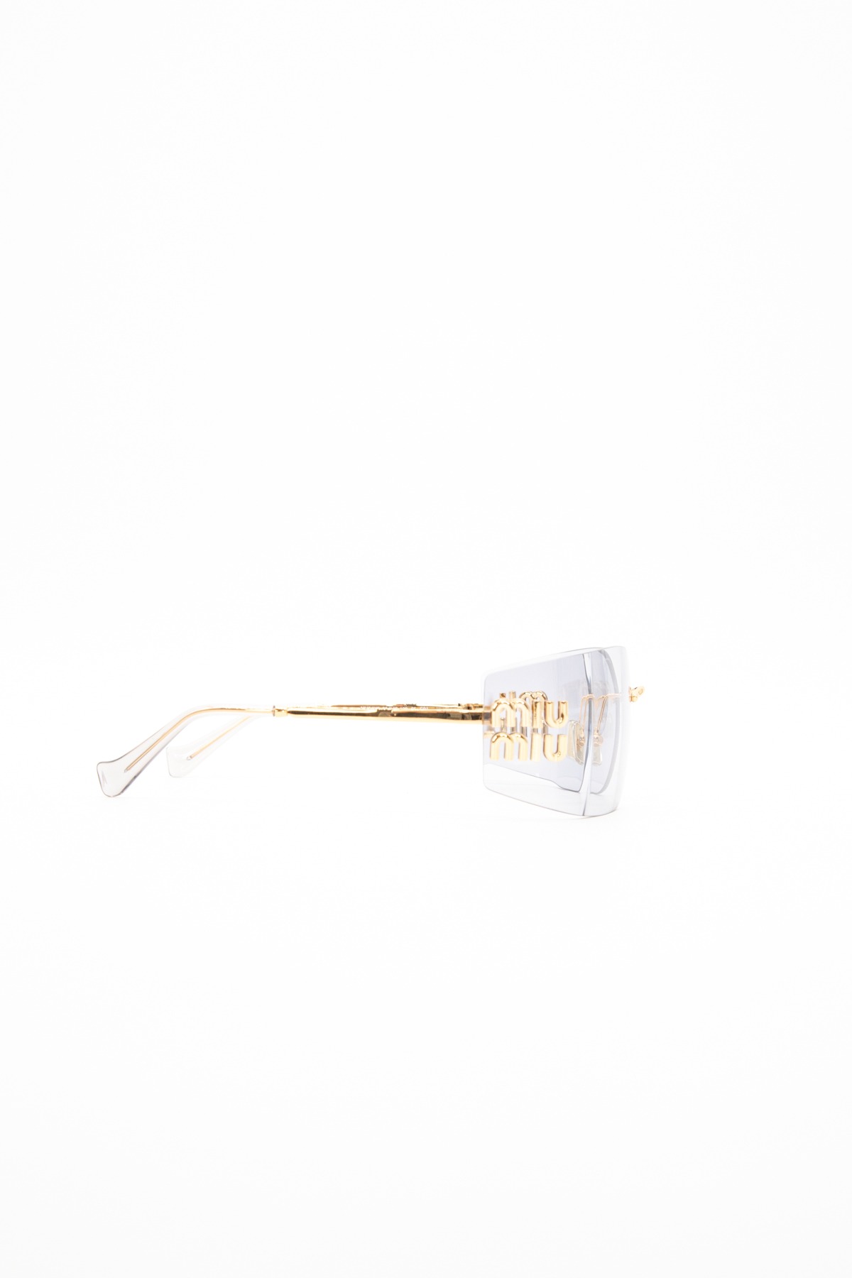 Miu Miu "Aube" Sonnenbrille in Gold und Transparent