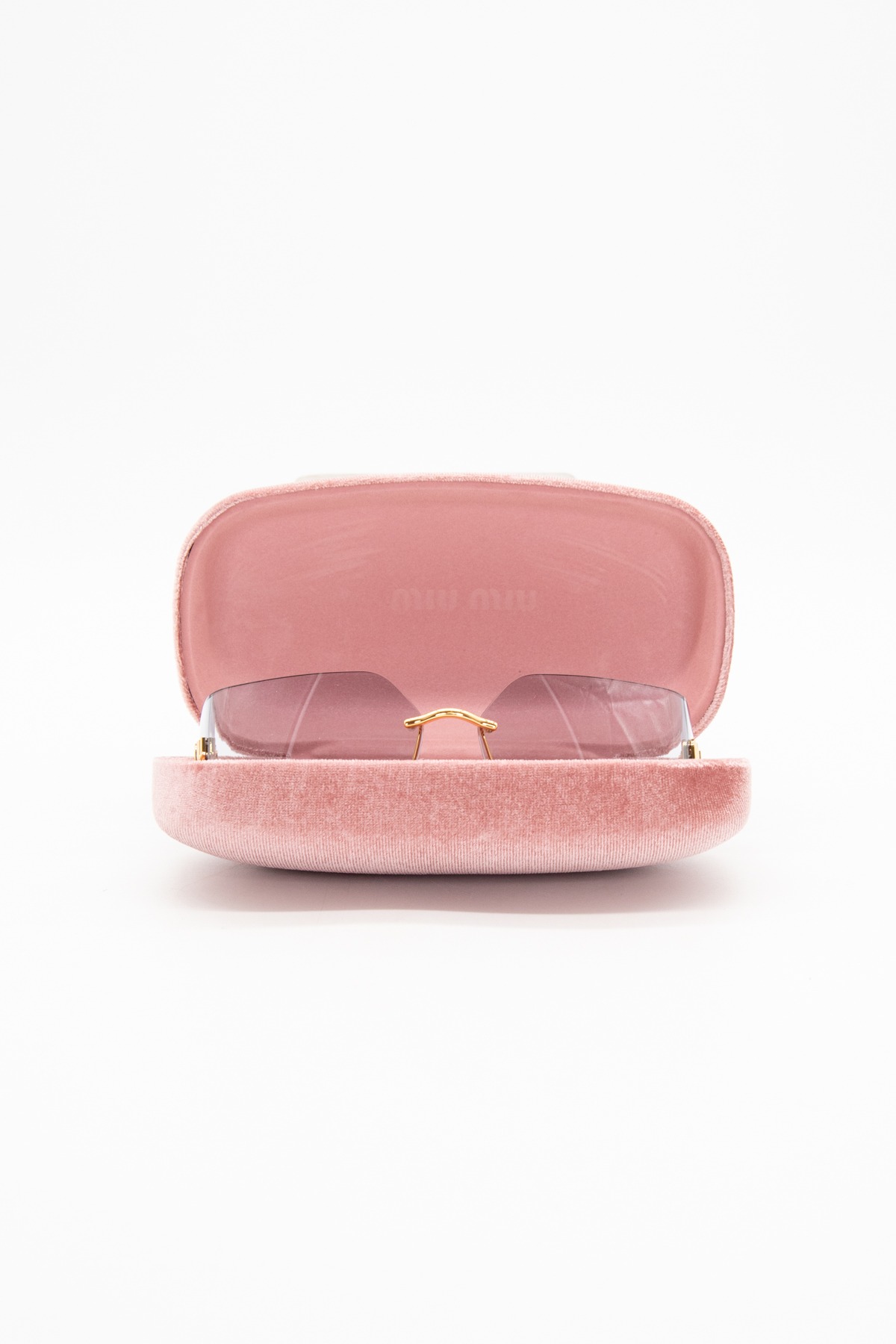 Miu Miu "Aube" Sonnenbrille in Gold und Transparent