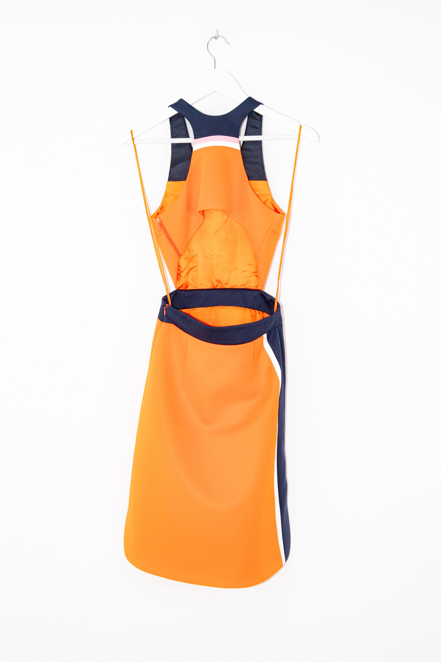 Miu Miu Minikleid mit Schleife in Orange und Dunkelblau