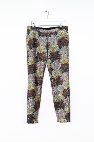 N° 21 Hose mit Pailletten in Gold, Silber und Kupfer