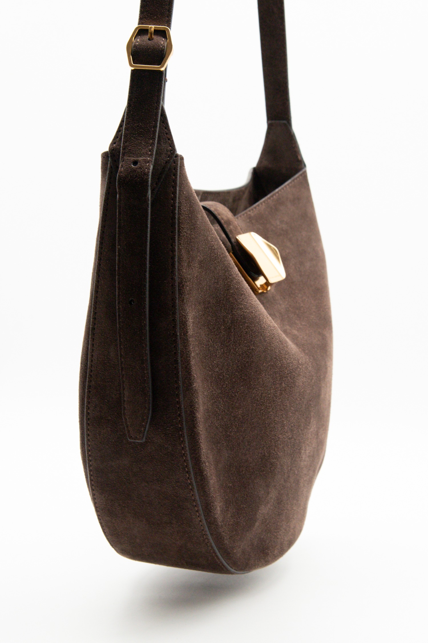 Officine Générale Umhängetasche aus Wildleder in Dunkelbraun