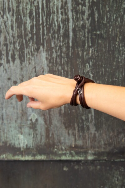 Ole Lynggaard "Sweet Drops" Lederarmband in dunkelbraun