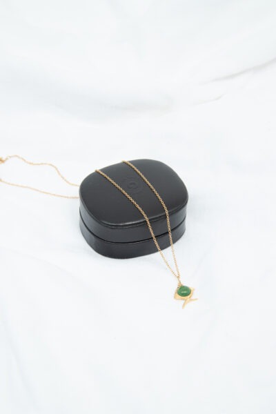 Ole Lynggaard "Young Fish“ Halskette mit Serpentin in Gold