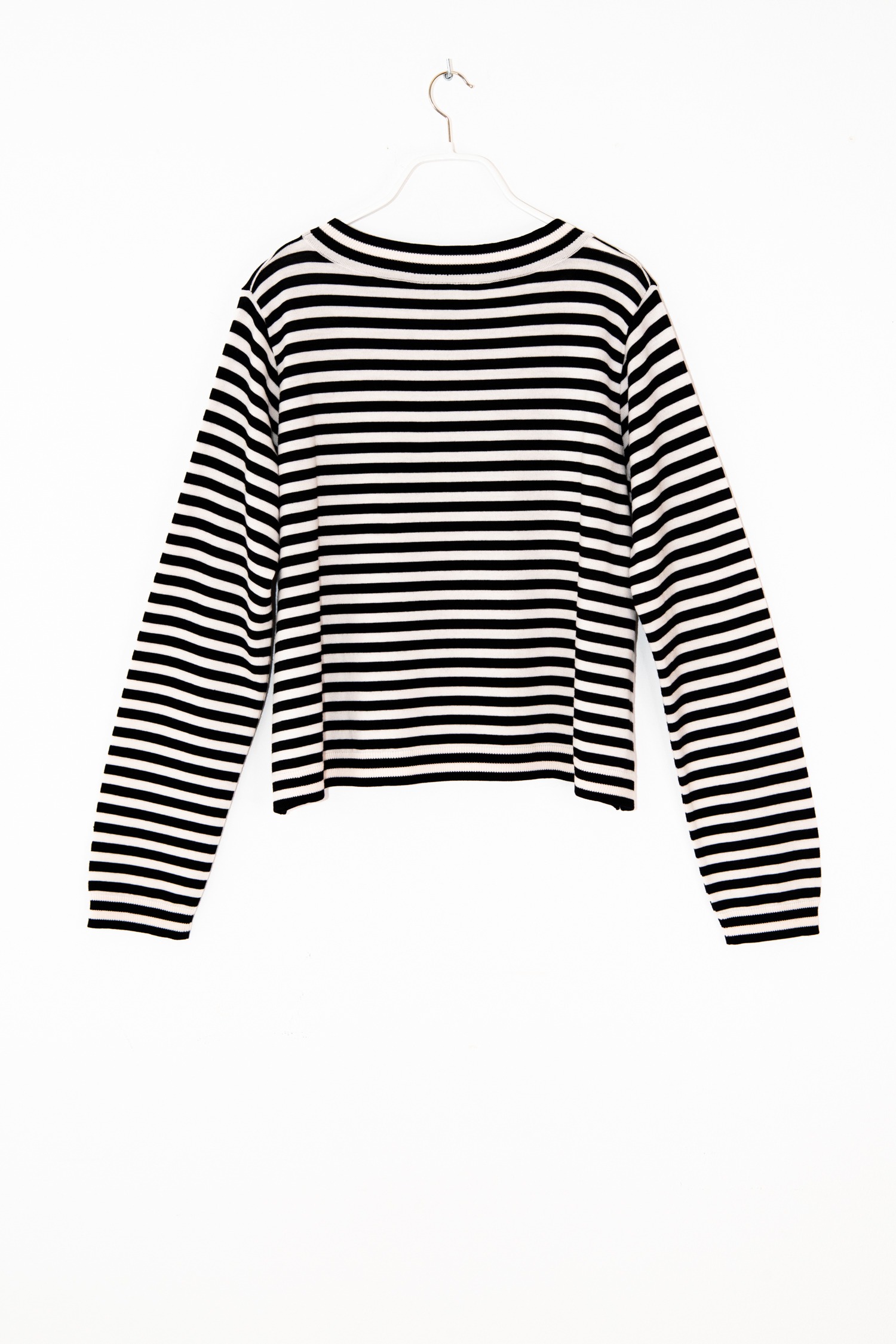 Omen Strickpullover mit Streifen in Schwarz und Ecru