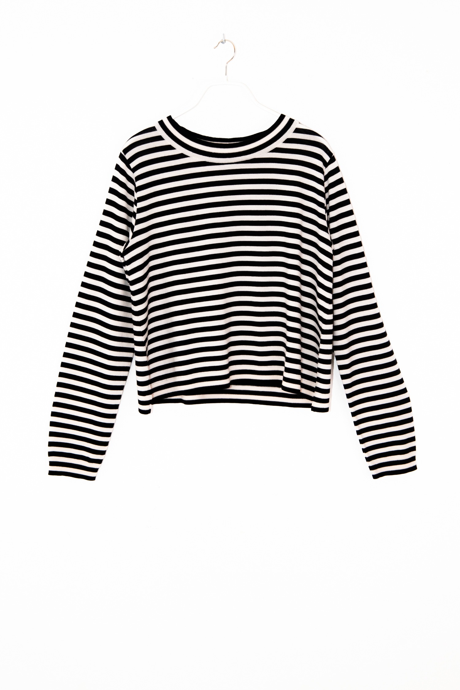 Omen Strickpullover mit Streifen in Schwarz und Ecru